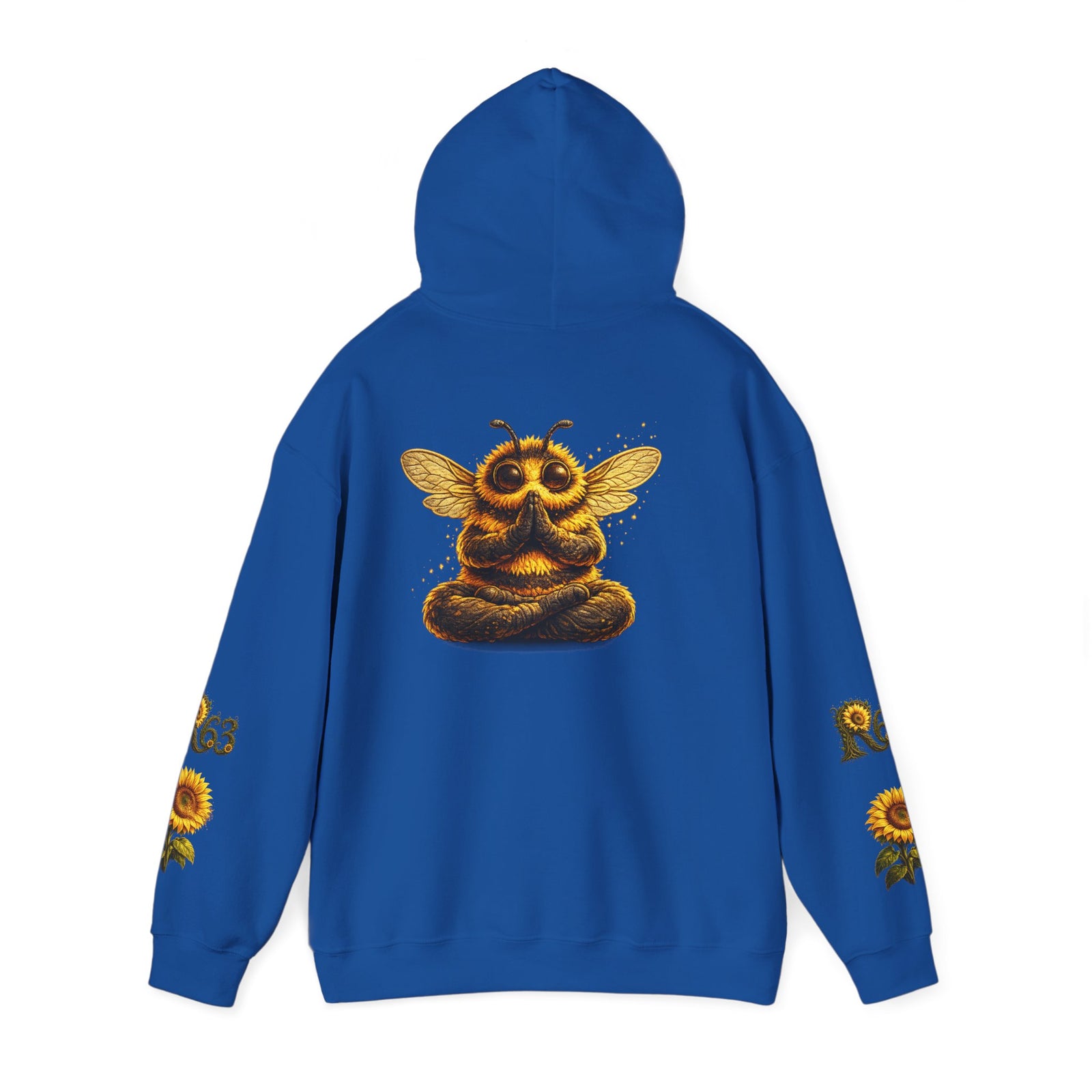 Sunflower Bee Hoodie — R63 Logo Graphic Hooded Sweatshirt