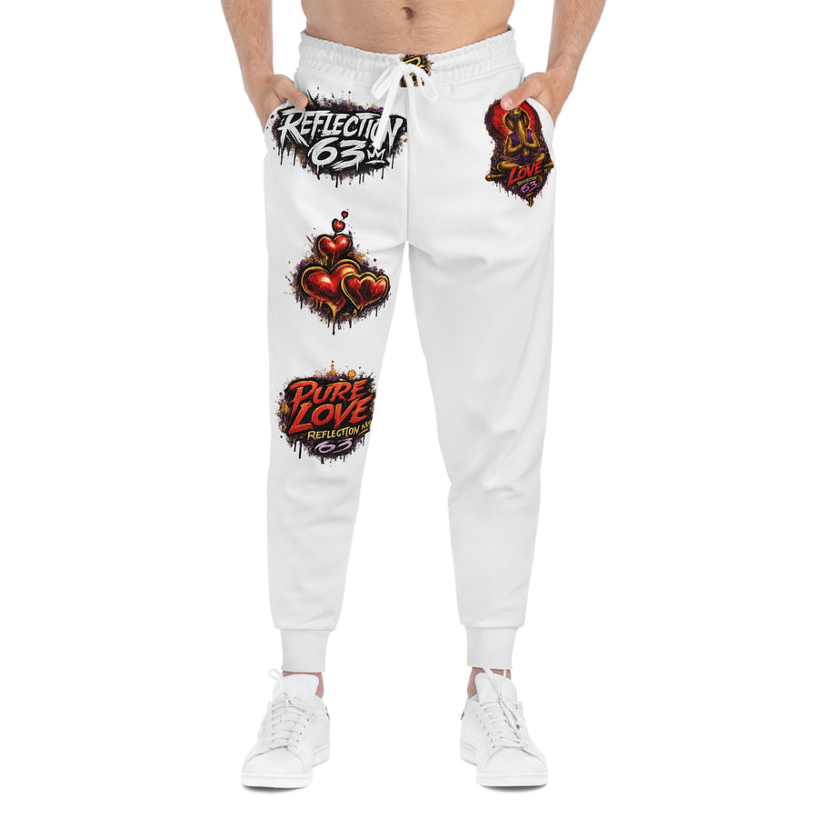 Valentine Streetwear Joggers – 'Pure Love' Graffiti Heart Athletic Pants