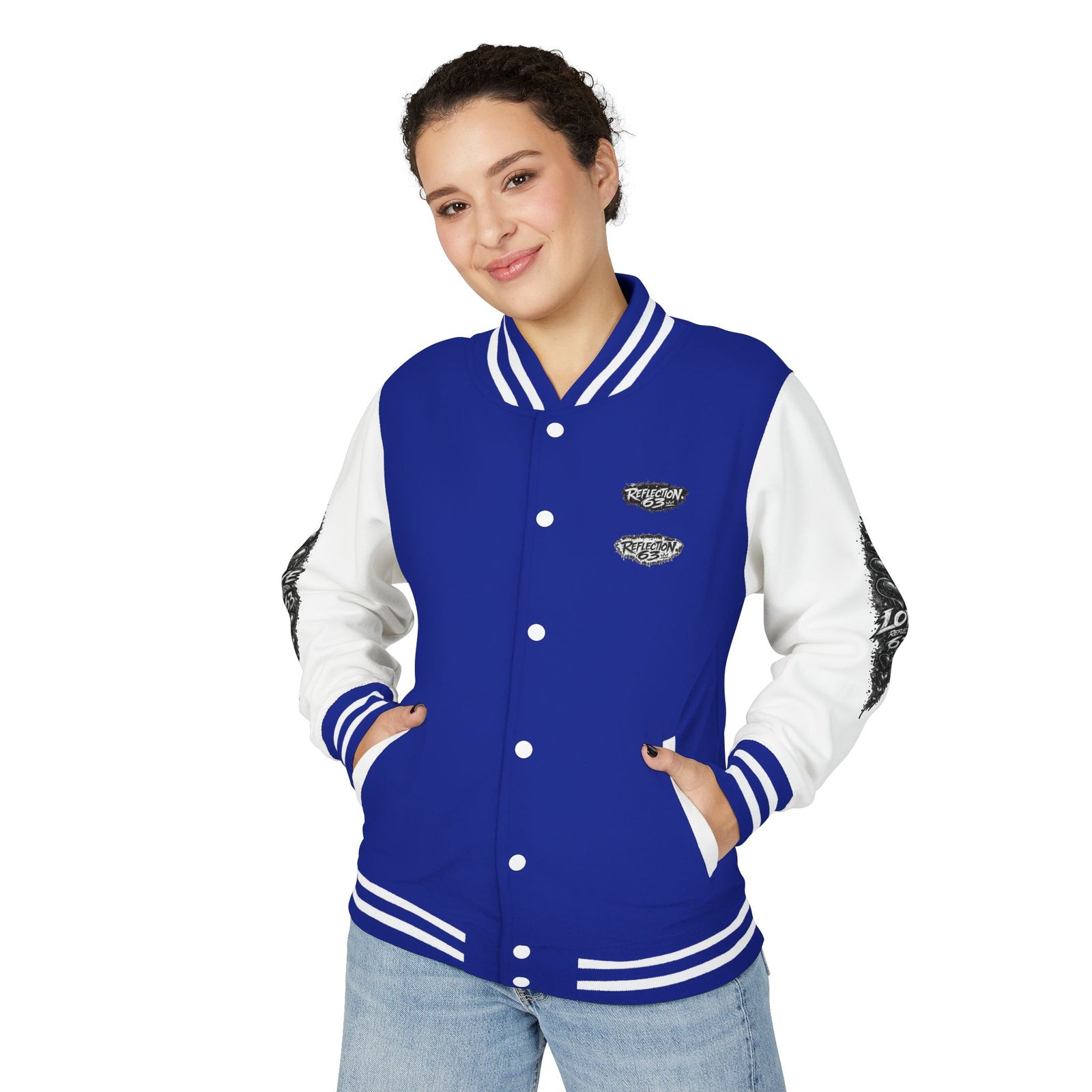 Letterman Jacket — Retro 'Love Reflection 63' Snake Heart Embroidered Design