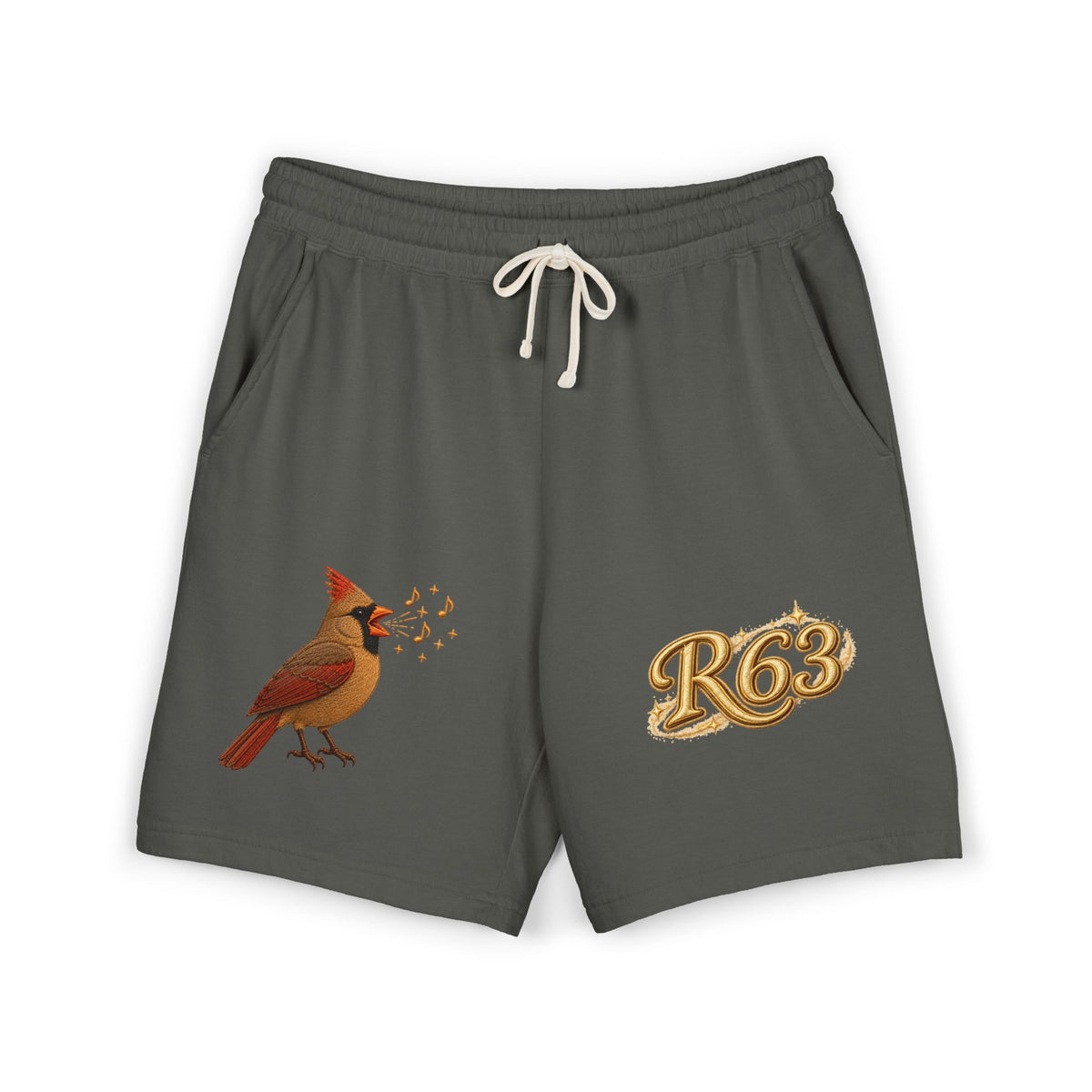 Cardinal '63 Fleece Sweat Shorts — Vintage Bird Graphic Lightweight Lounge Shorts