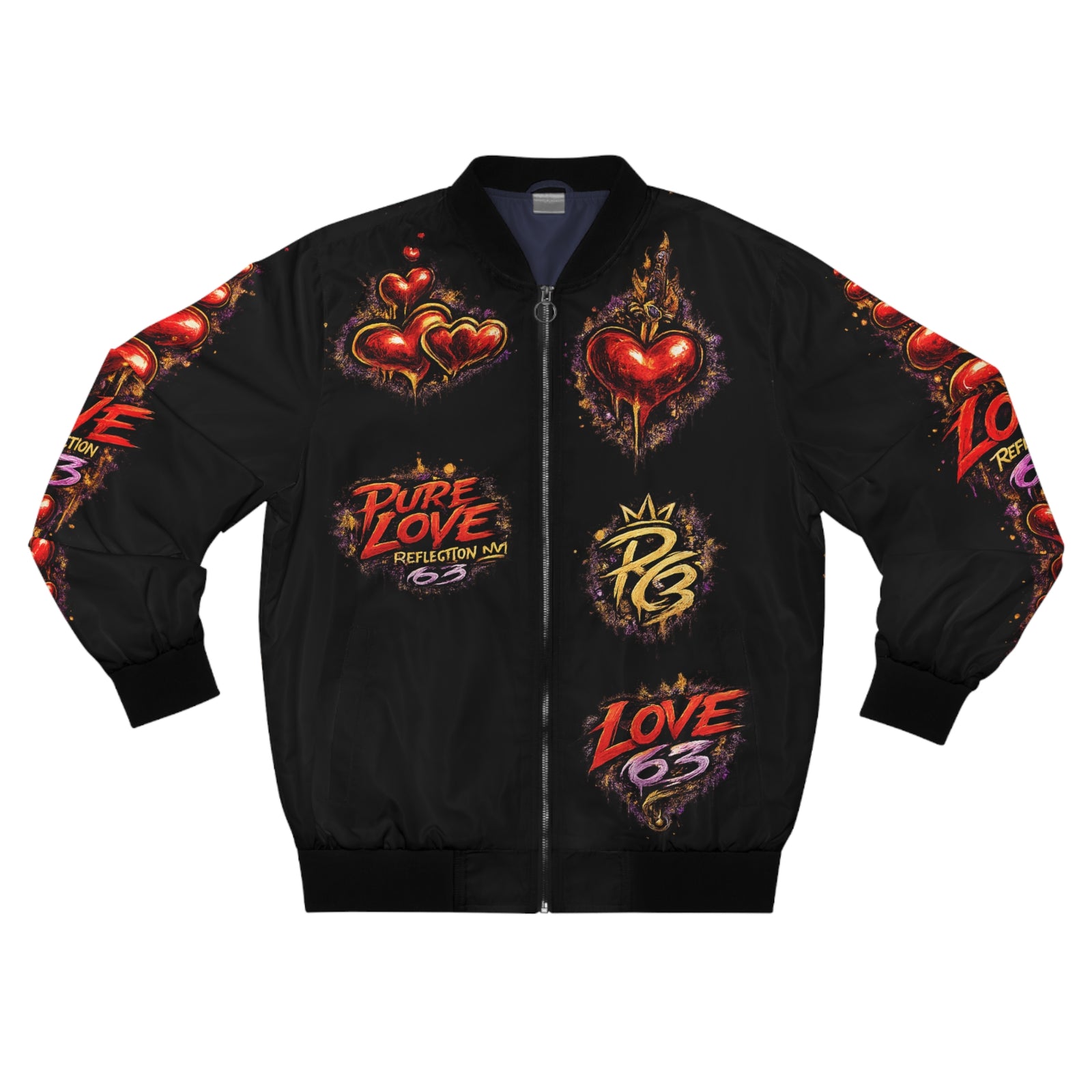Bomber Jacket — Love 63 Cobra Heart All-Over Print