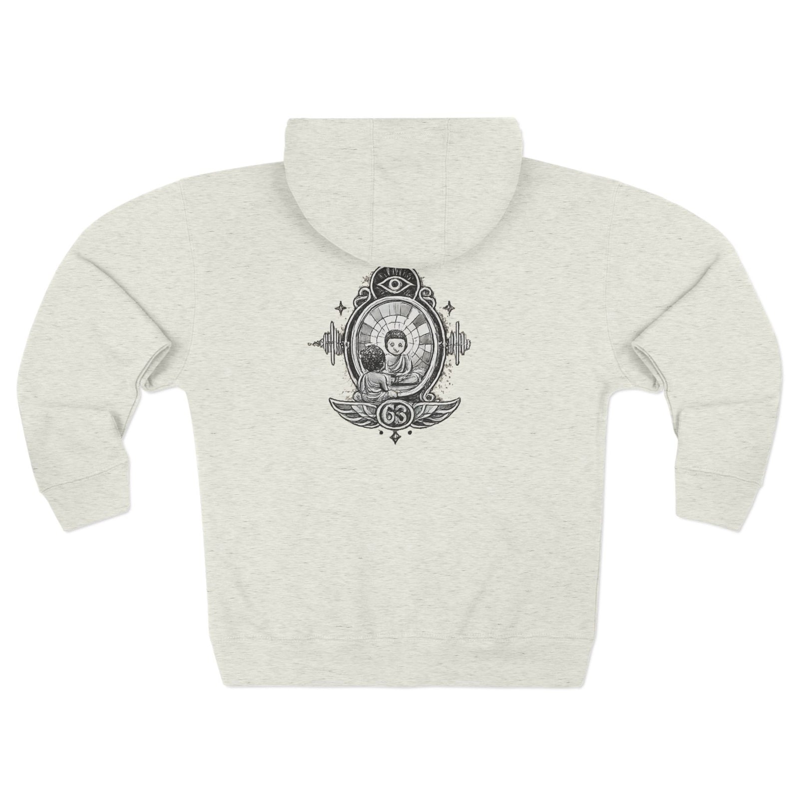 Reflection 63 Zip Hoodie — Vintage Crest Graphic Zip-Up Hoodie