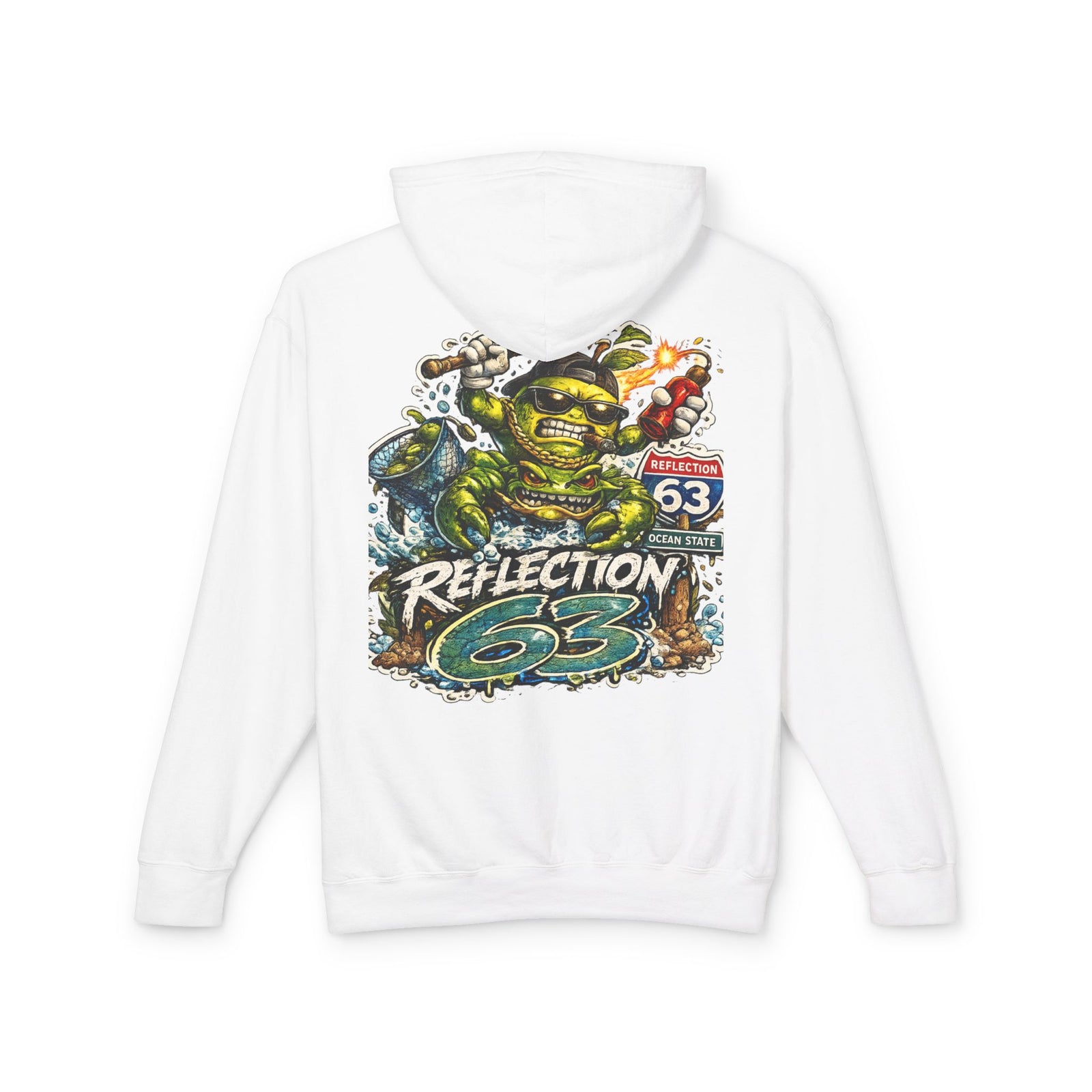 Reflection 63 Ocean State Hoodie — Vintage Surf Monster Graphic Hooded Sweatshirt