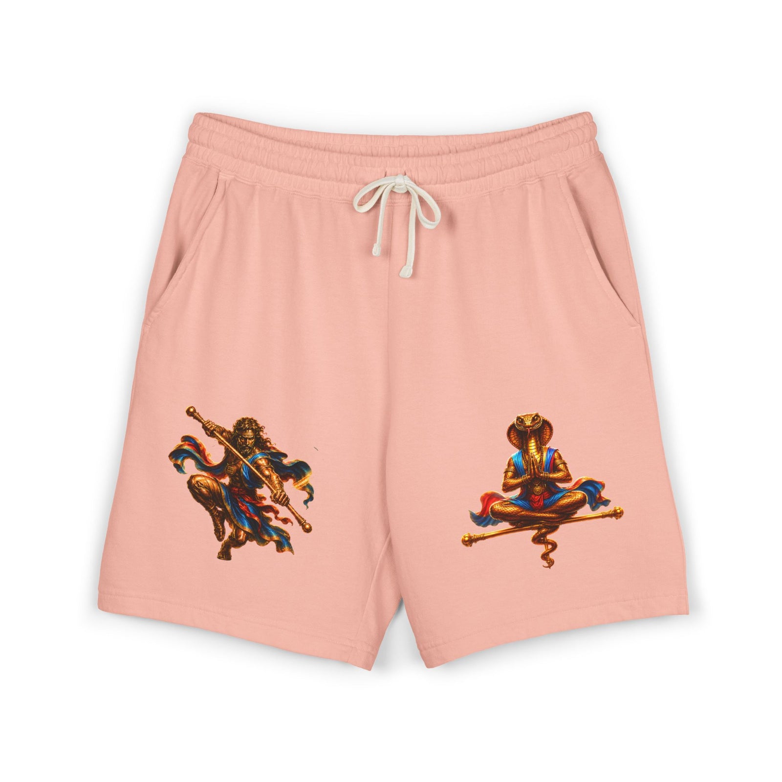 Mythic Yoga Sweat Shorts — Serpent & Warrior Graphic Fleece Shorts