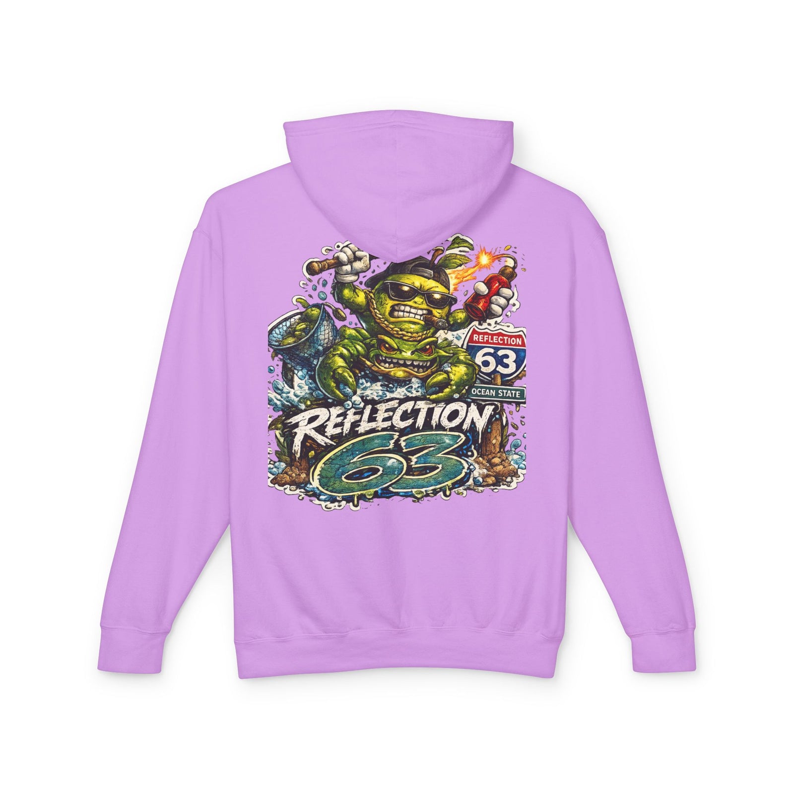 Reflection 63 Ocean State Hoodie — Vintage Surf Monster Graphic Hooded Sweatshirt