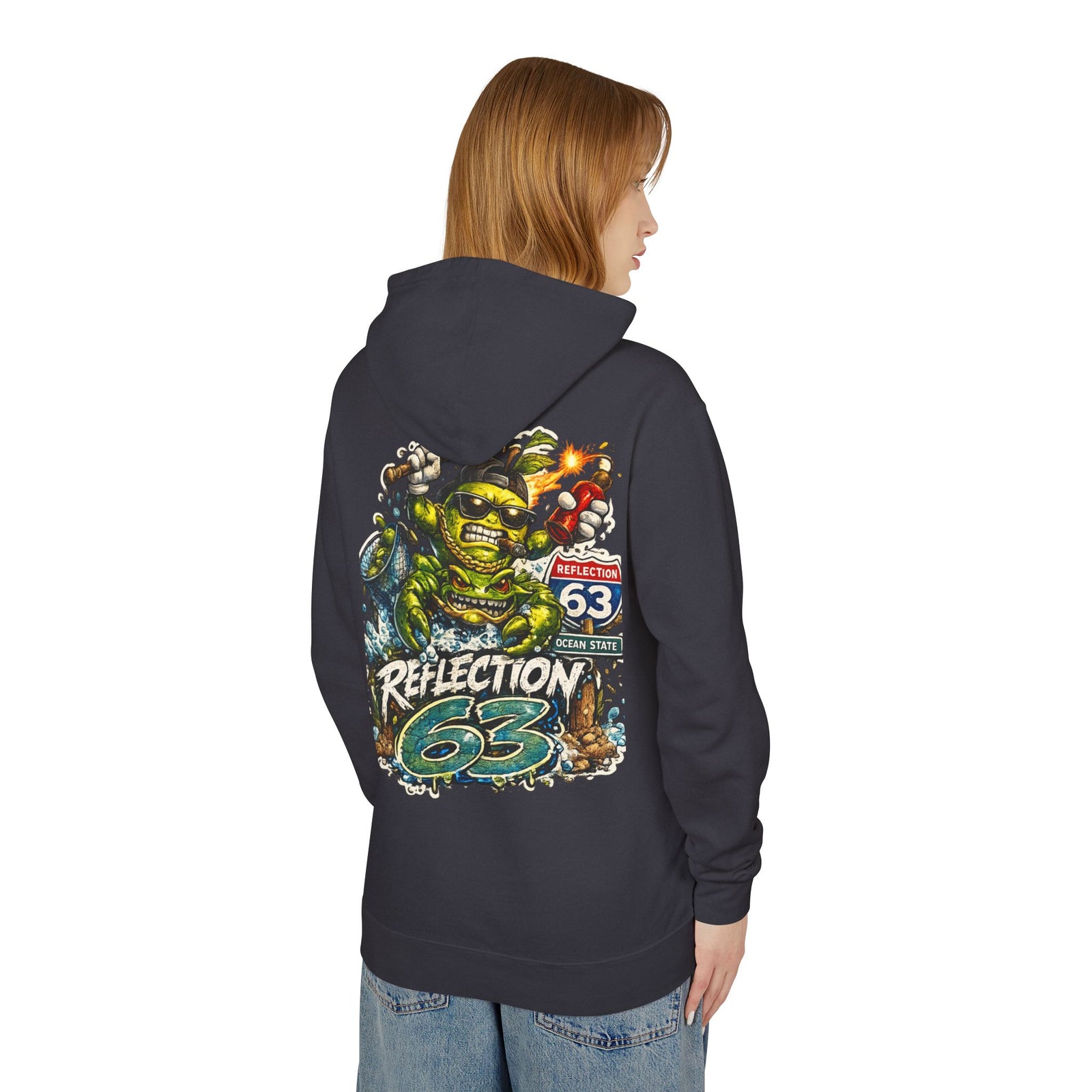 Reflection 63 Ocean State Hoodie — Vintage Surf Monster Graphic Hooded Sweatshirt