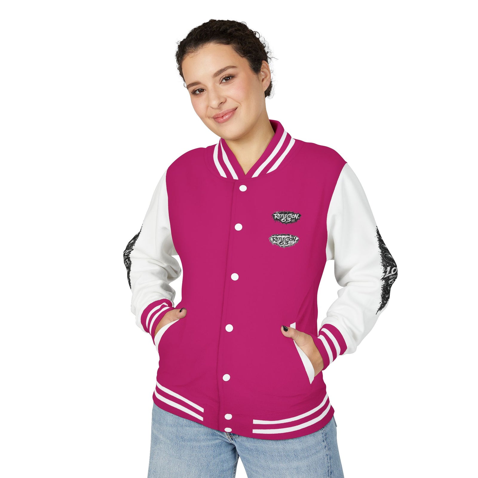 Letterman Jacket — Retro 'Love Reflection 63' Snake Heart Embroidered Design