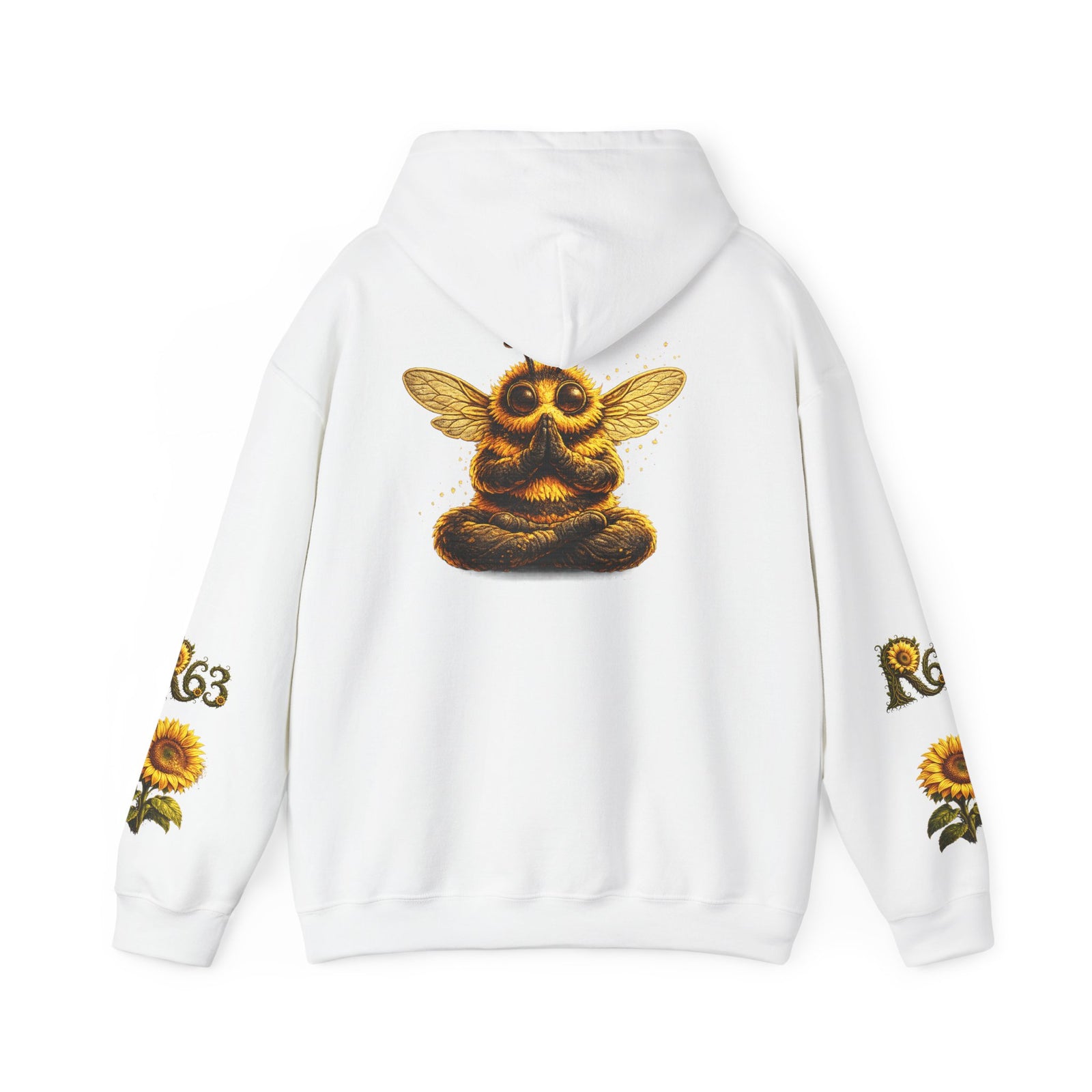 Sunflower Bee Hoodie — R63 Logo Graphic Hooded Sweatshirt