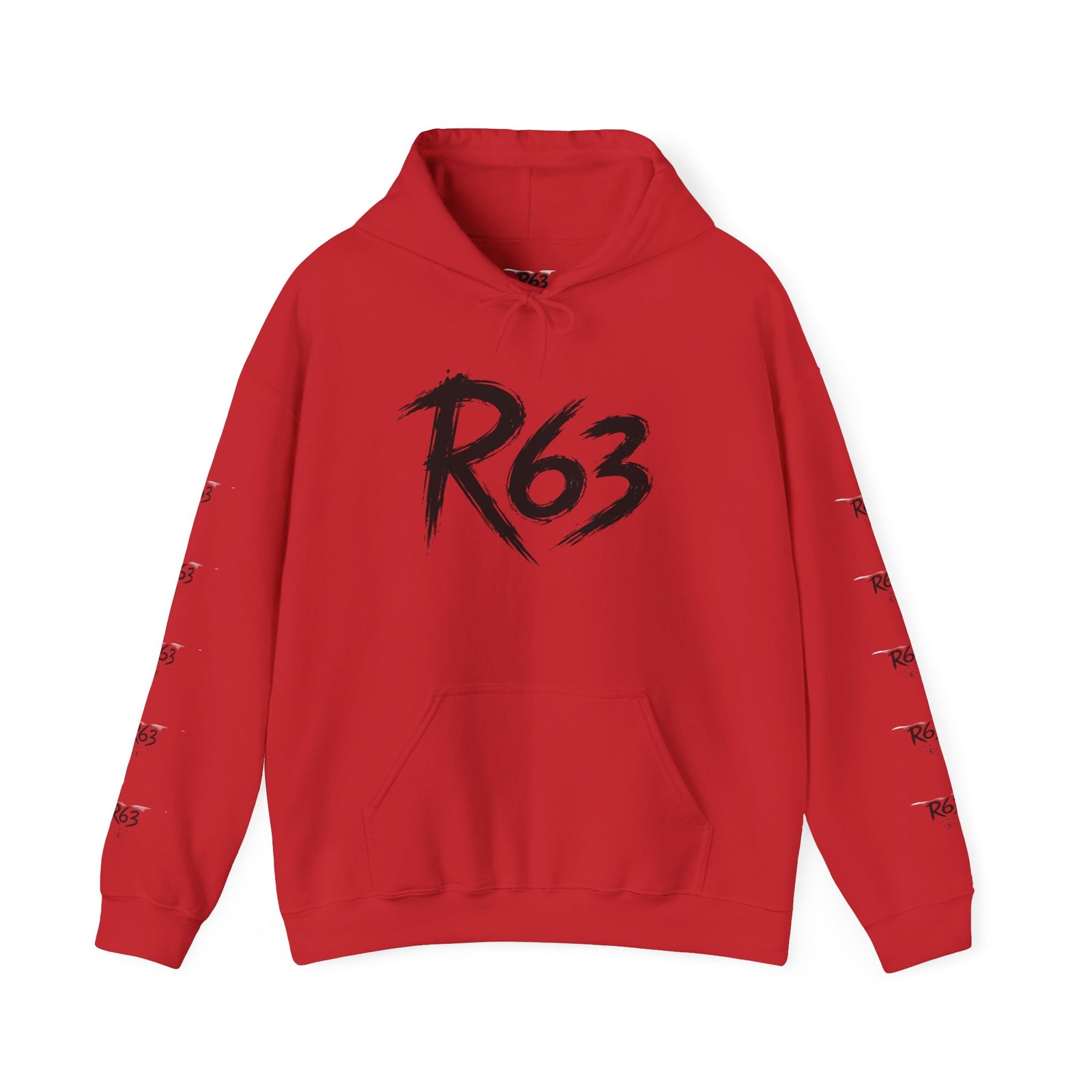 R63 Graphic Hoodie — Reflective Souls Back Print, Sleeve Logo Streetwear