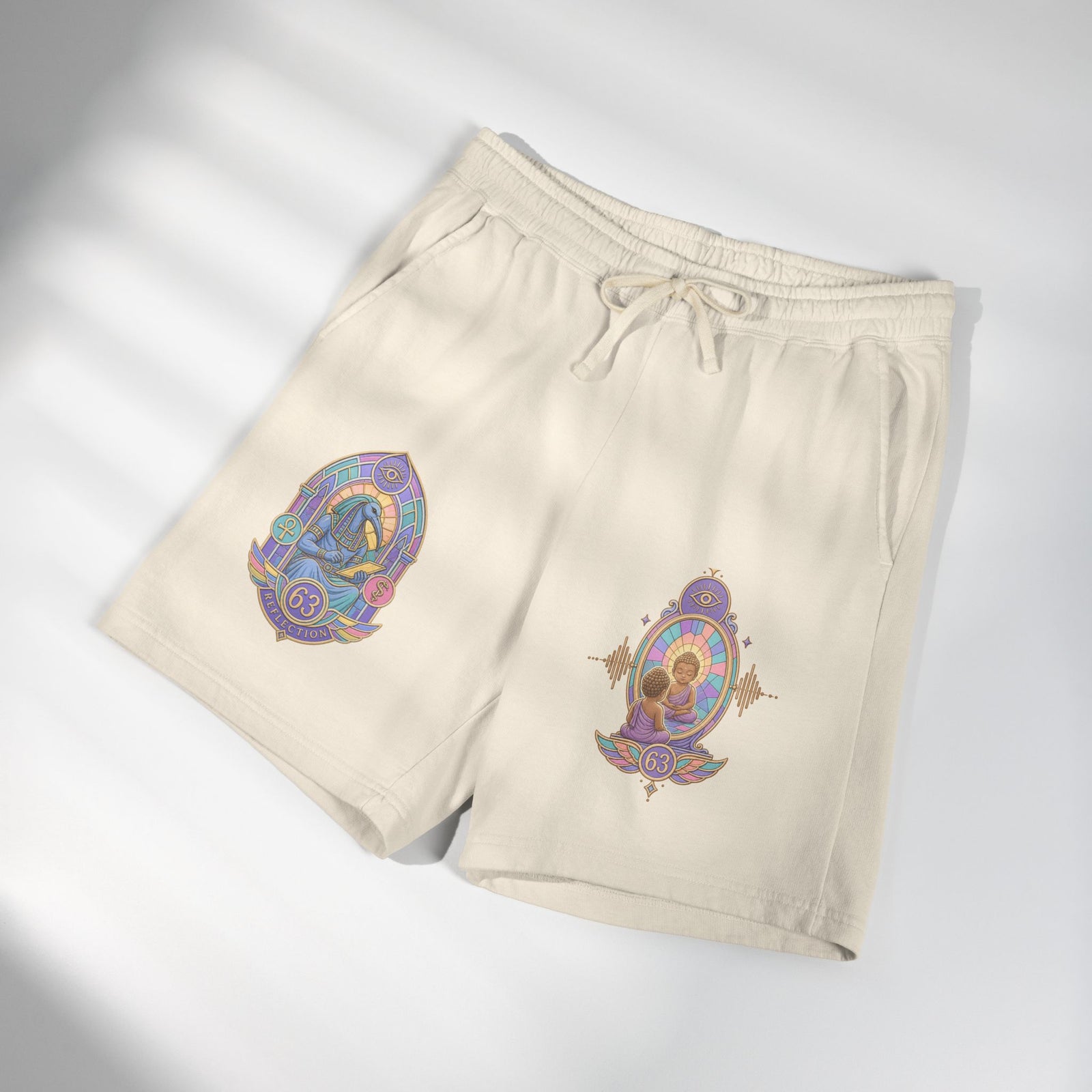 Astrological Wisdom Sweat Shorts — 'Wisdom' Graphic Fleece Shorts