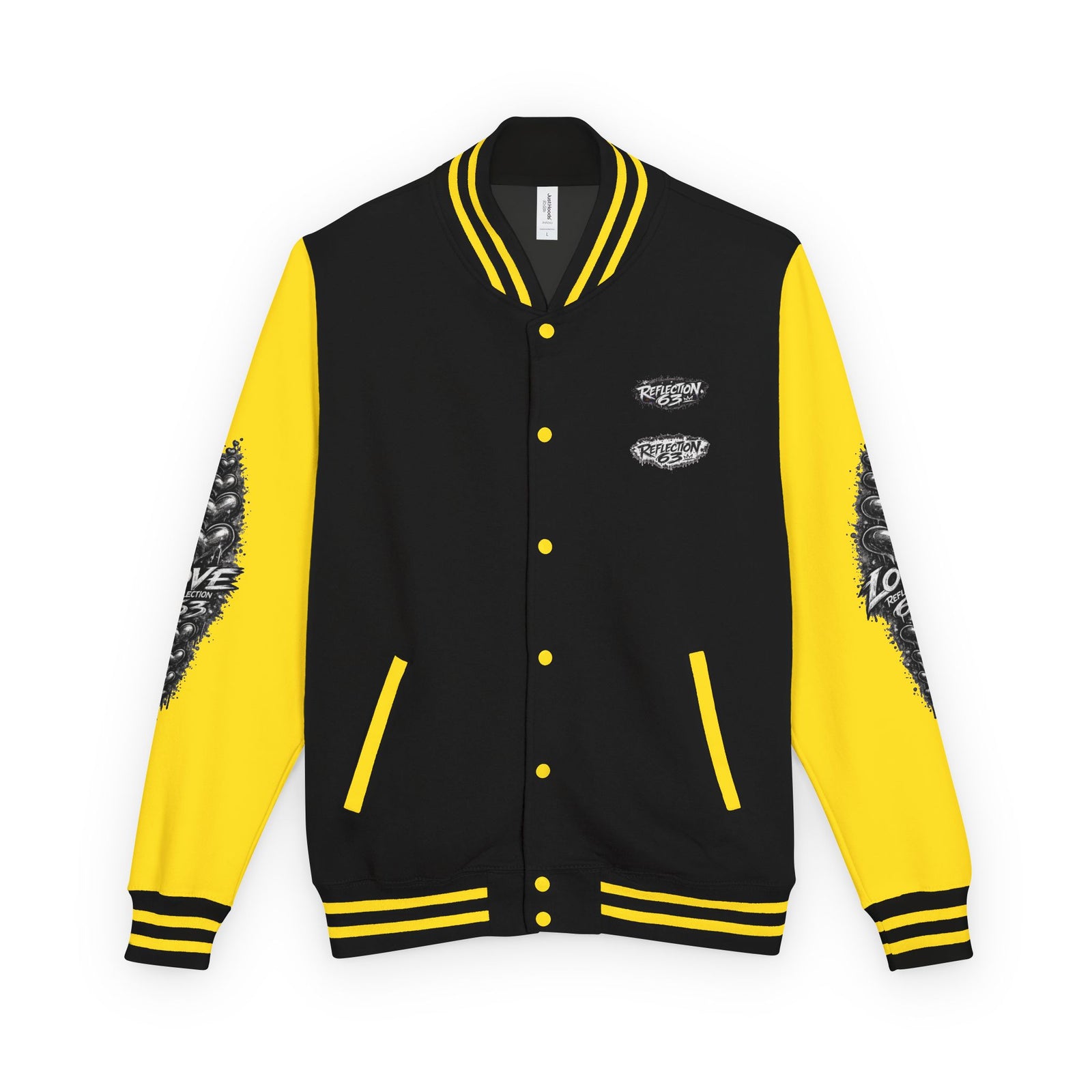 Letterman Jacket — Retro 'Love Reflection 63' Snake Heart Embroidered Design