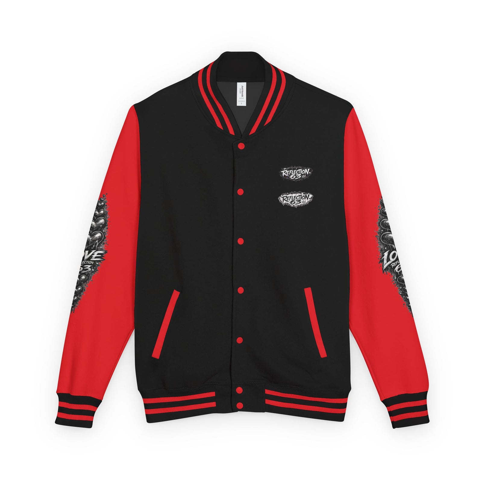 Letterman Jacket — Retro 'Love Reflection 63' Snake Heart Embroidered Design