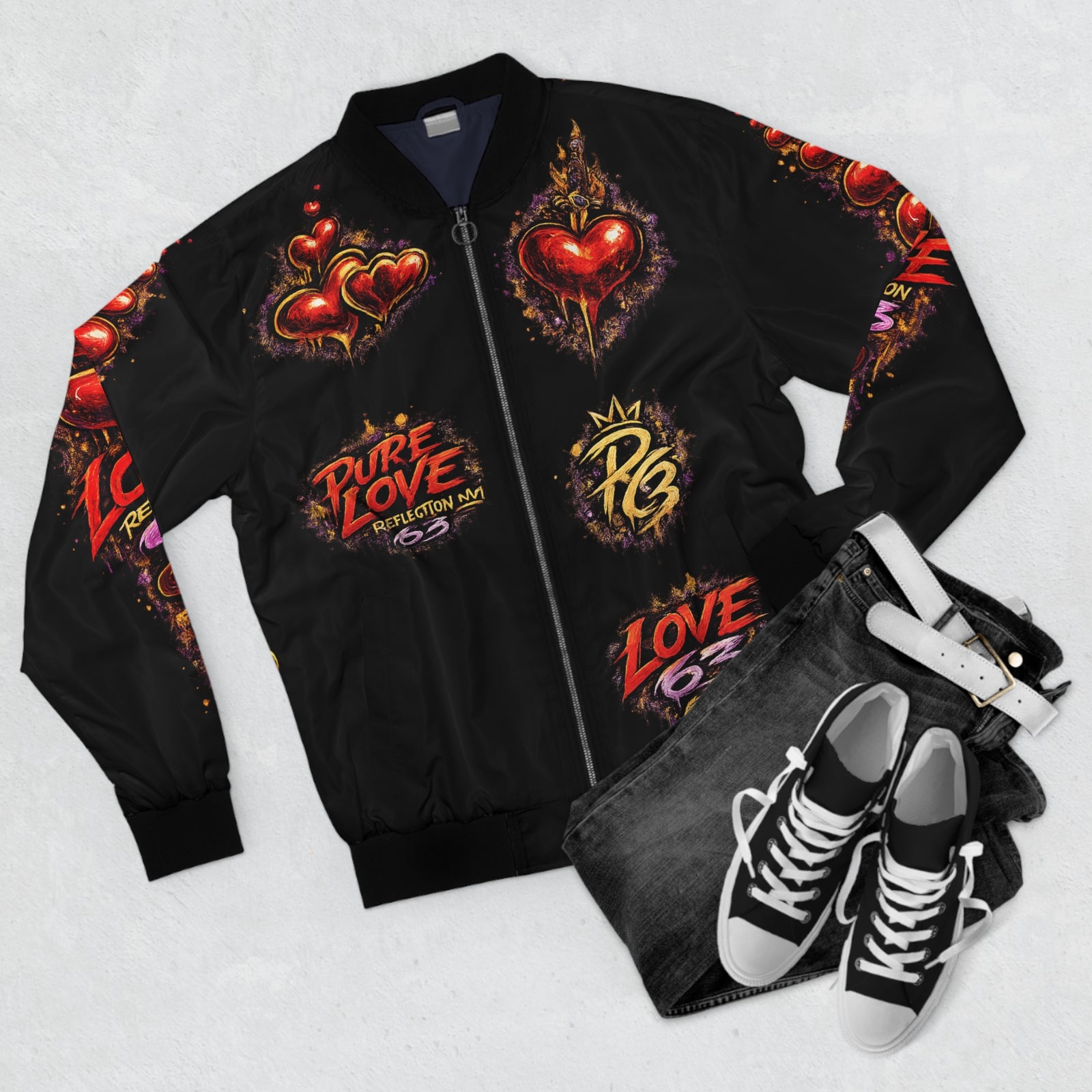 Bomber Jacket — Love 63 Cobra Heart All-Over Print