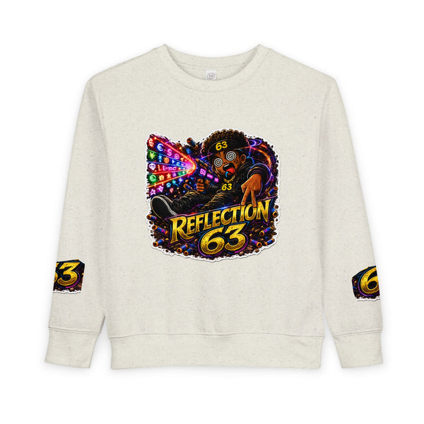 Toddler Sweatshirt - 'Reflection 63' Colorful Gamer Character Graphic Crewneck for Kids