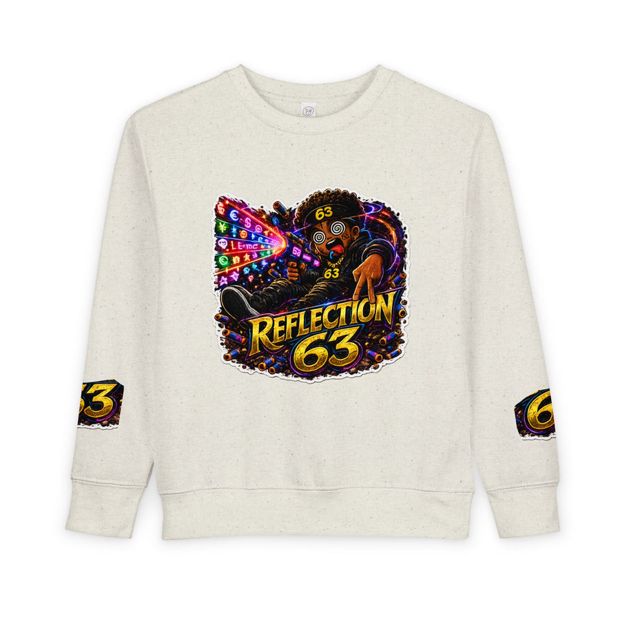 Toddler Sweatshirt - 'Reflection 63' Colorful Gamer Character Graphic Crewneck for Kids
