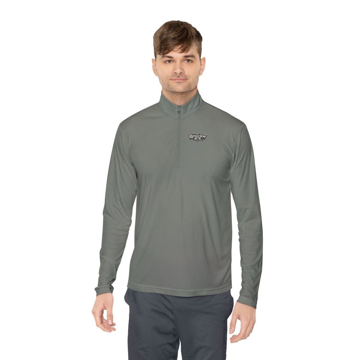 Quarter-Zip Pullover — Vintage Crest Skull Chest & Back Design