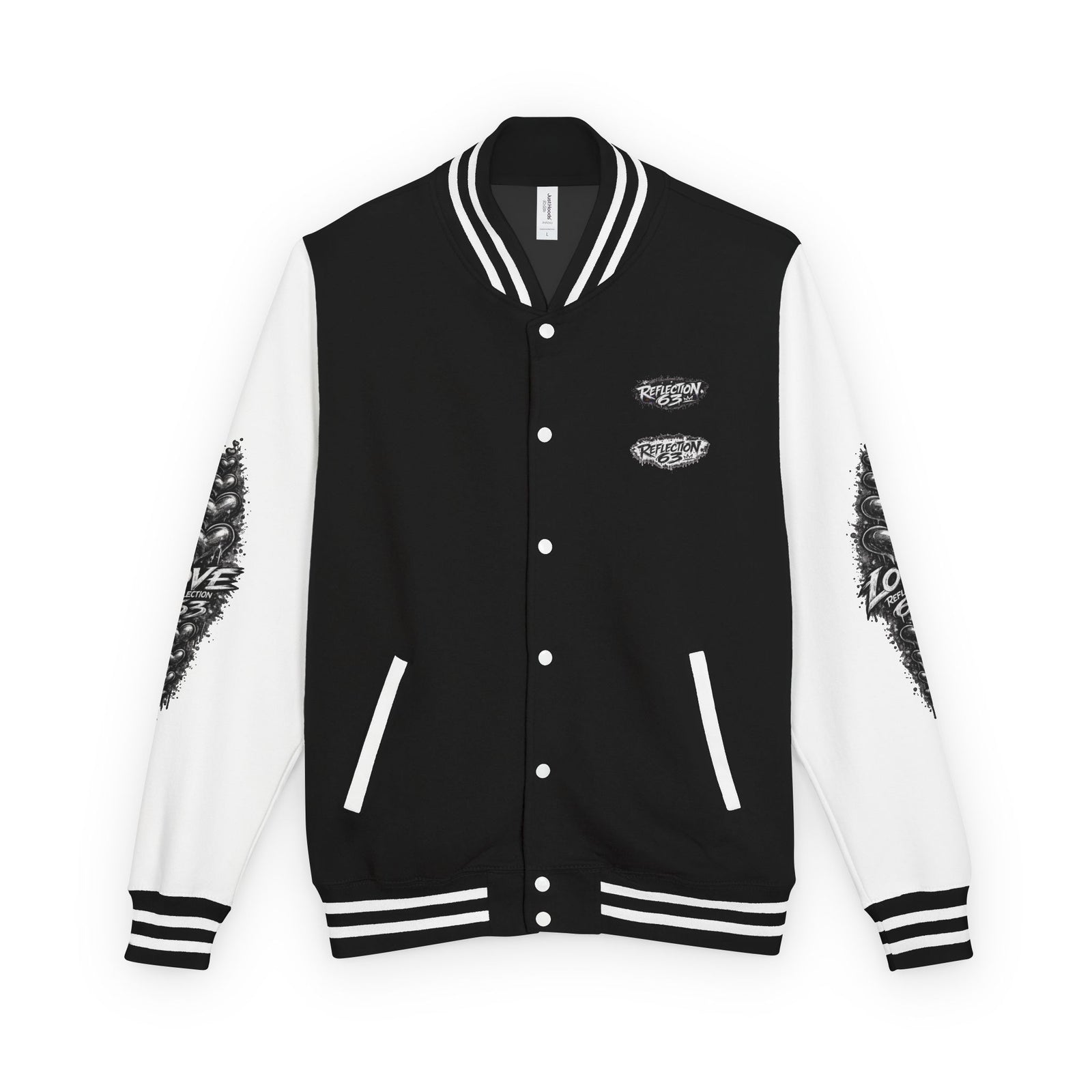 Letterman Jacket — Retro 'Love Reflection 63' Snake Heart Embroidered Design