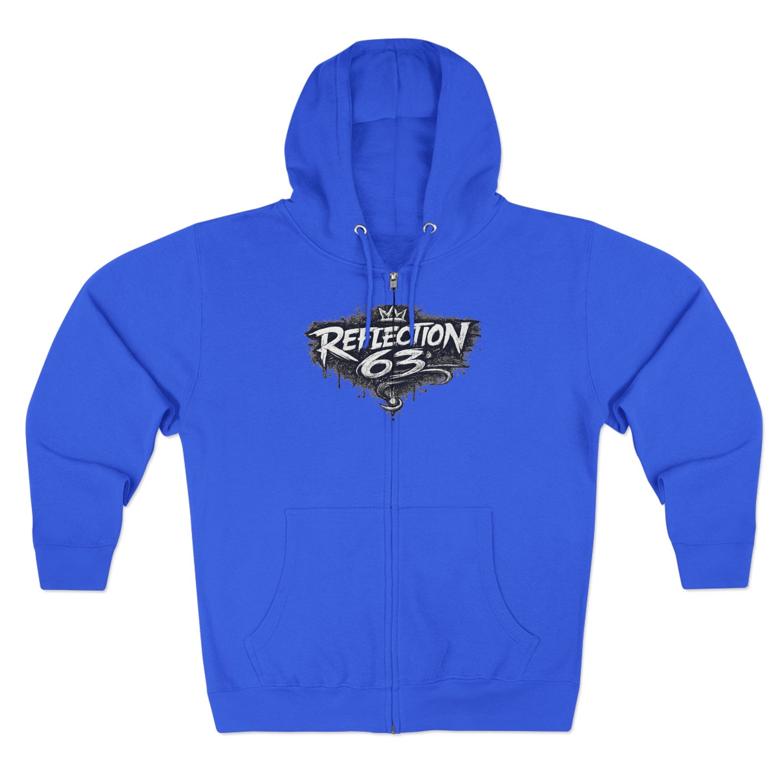 Reflection 63 Zip Hoodie — Vintage Crest Graphic Zip-Up Hoodie