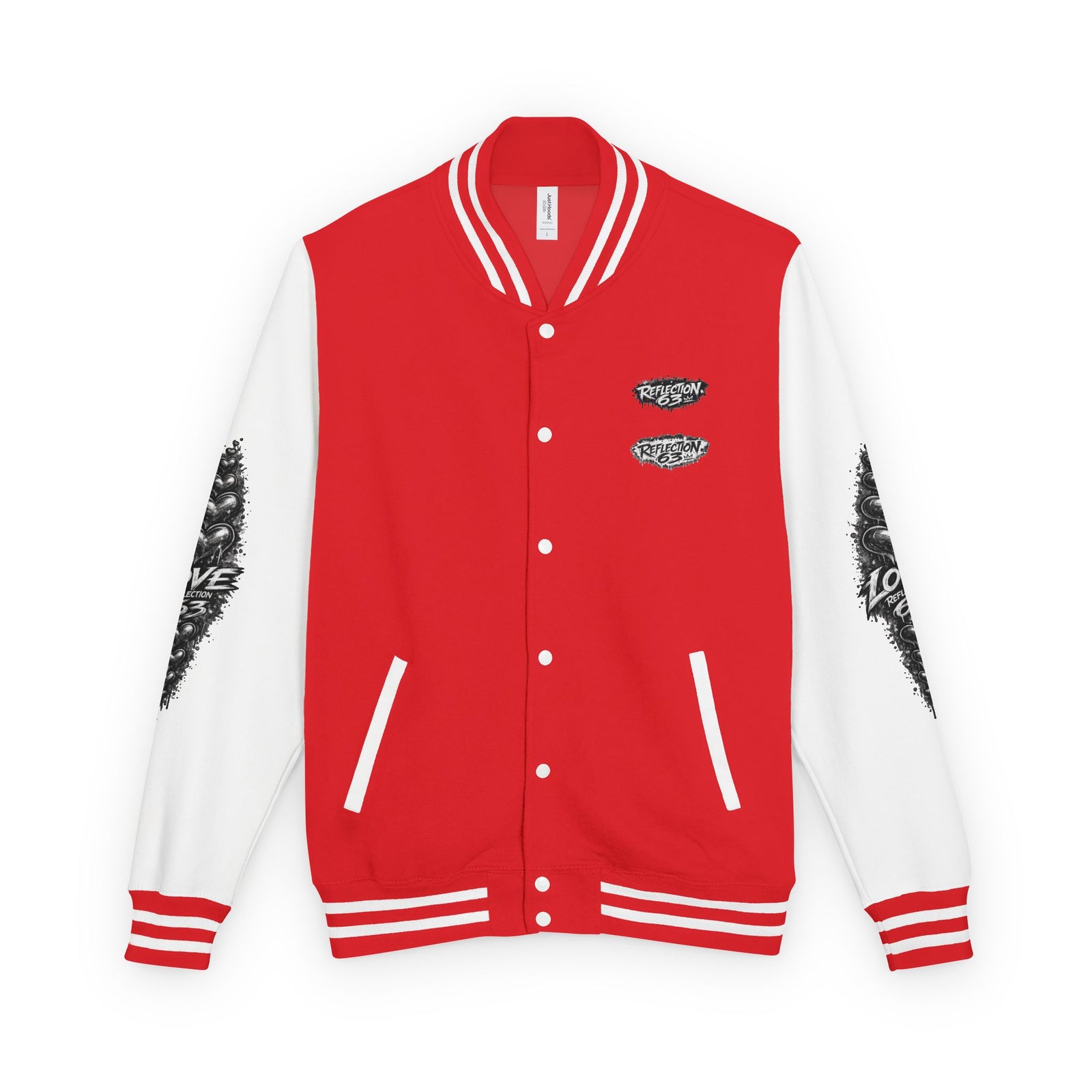 Letterman Jacket — Retro 'Love Reflection 63' Snake Heart Embroidered Design