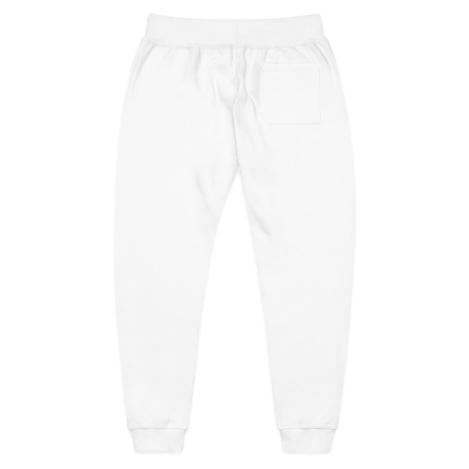 Embroidered Deer Fleece Sweatpants — Cozy White Joggers with Woodland Stag Embroidery