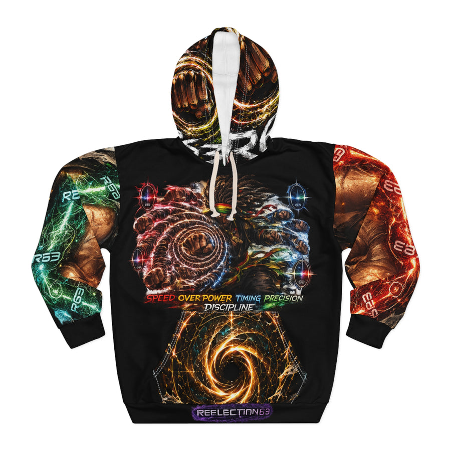 Galactic Spiral Cyberpunk Hoodie — Reflecting3 Sci‑Fi Vortex Pullover