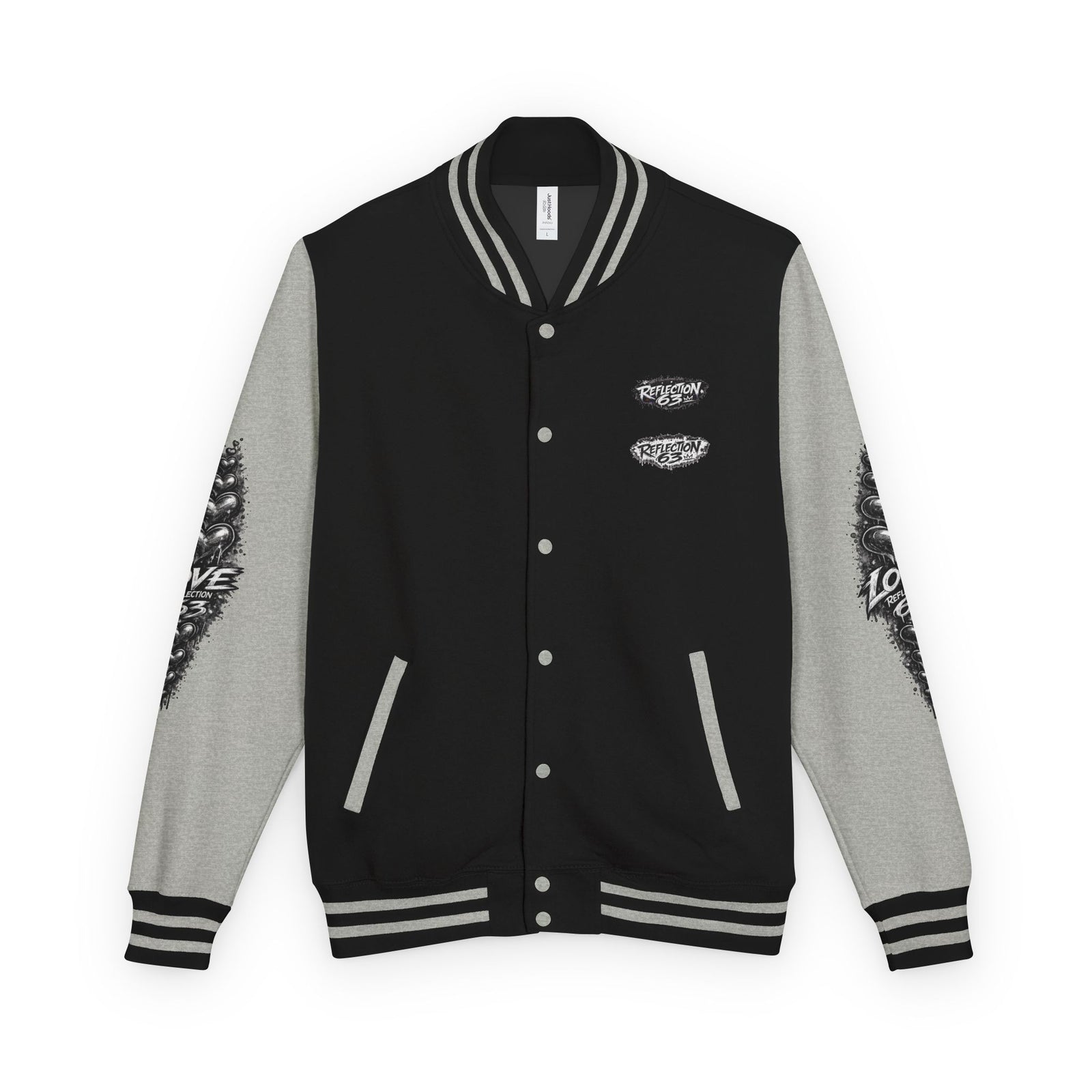 Letterman Jacket — Retro 'Love Reflection 63' Snake Heart Embroidered Design