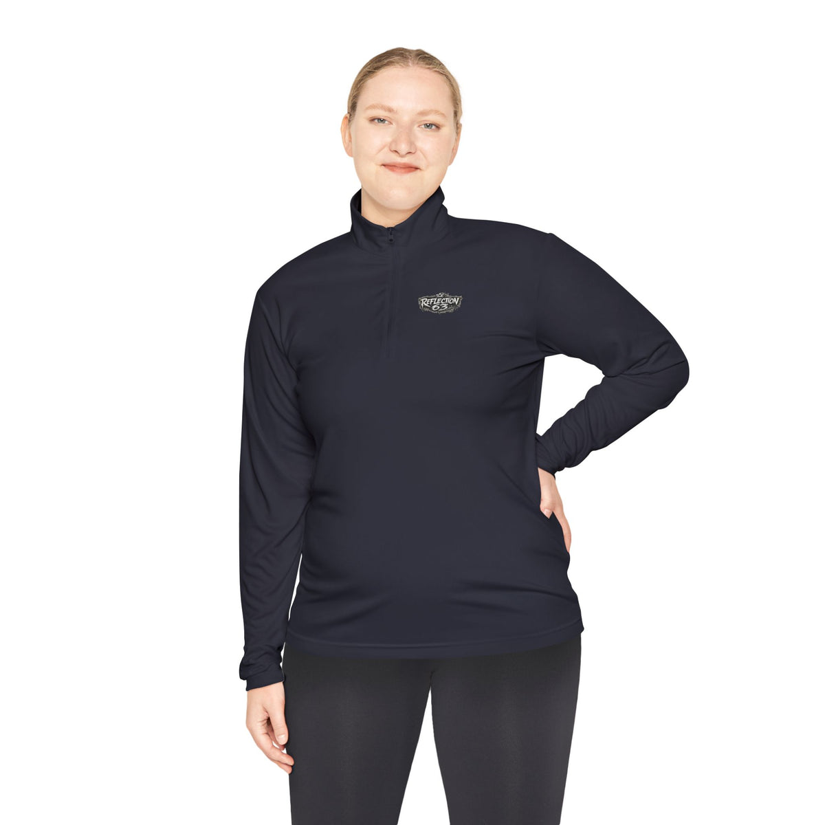 Quarter-Zip Pullover — Vintage Crest Skull Chest & Back Design