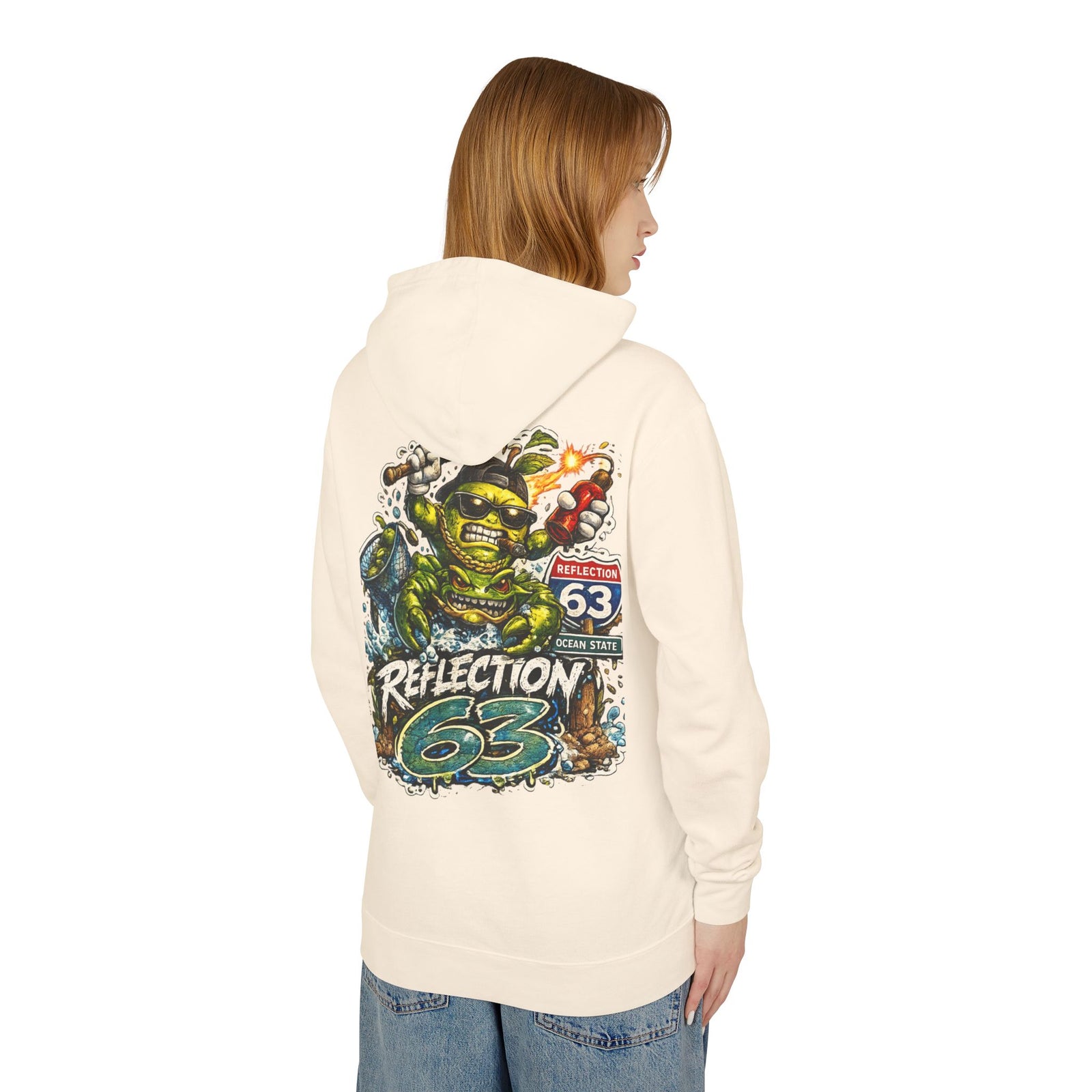 Reflection 63 Ocean State Hoodie — Vintage Surf Monster Graphic Hooded Sweatshirt