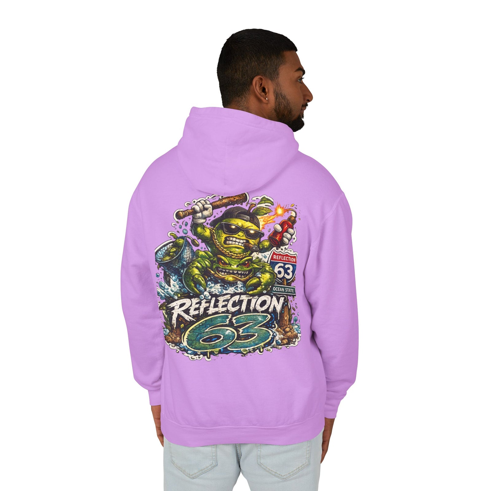 Reflection 63 Ocean State Hoodie — Vintage Surf Monster Graphic Hooded Sweatshirt