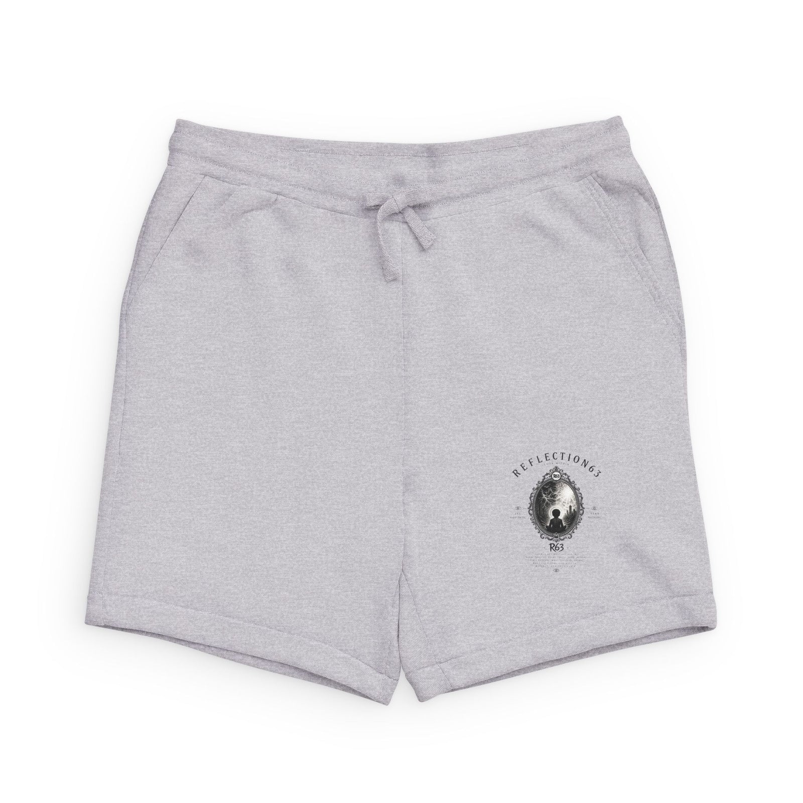 Fleece Sweatshorts with Minimal Moon Graphic