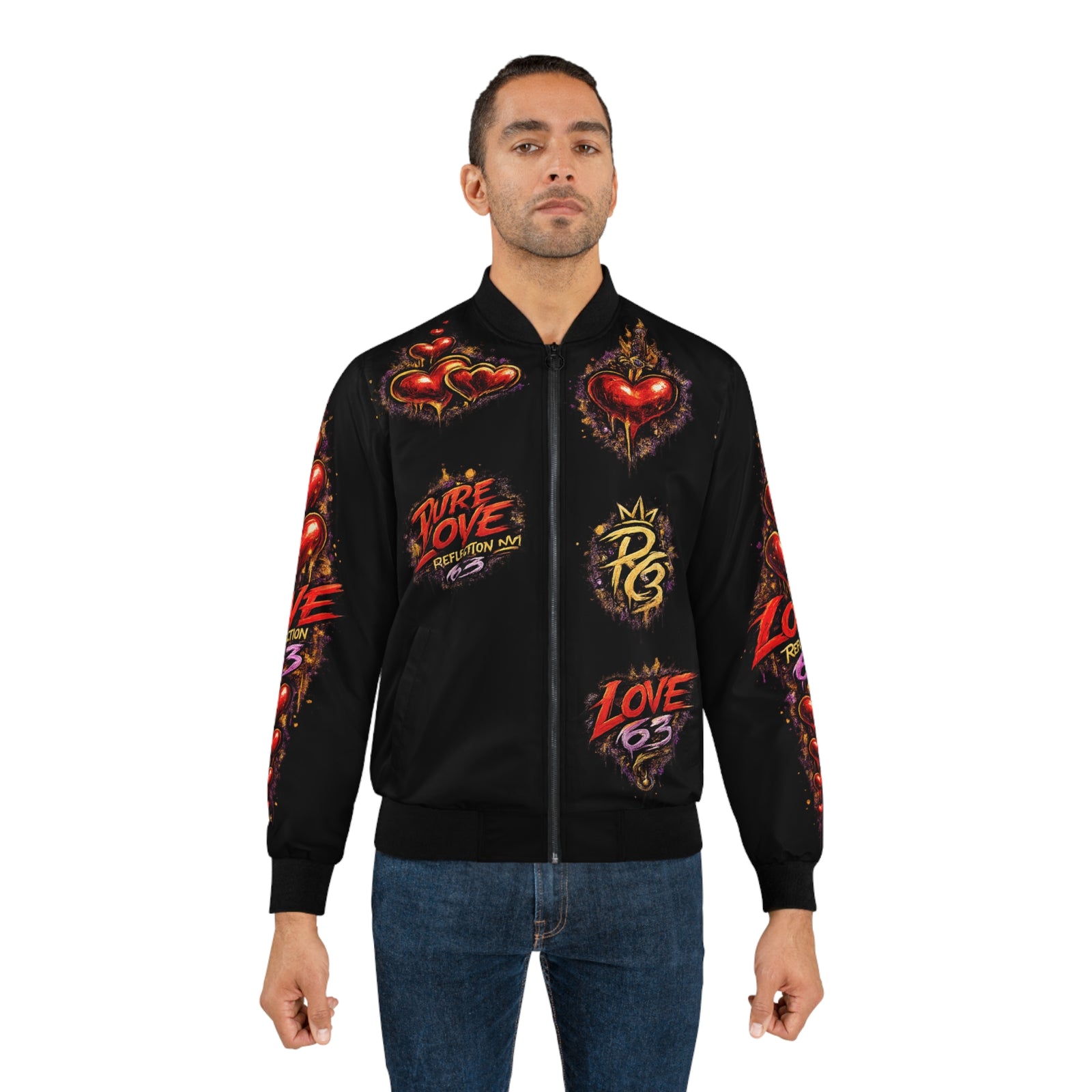Bomber Jacket — Love 63 Cobra Heart All-Over Print
