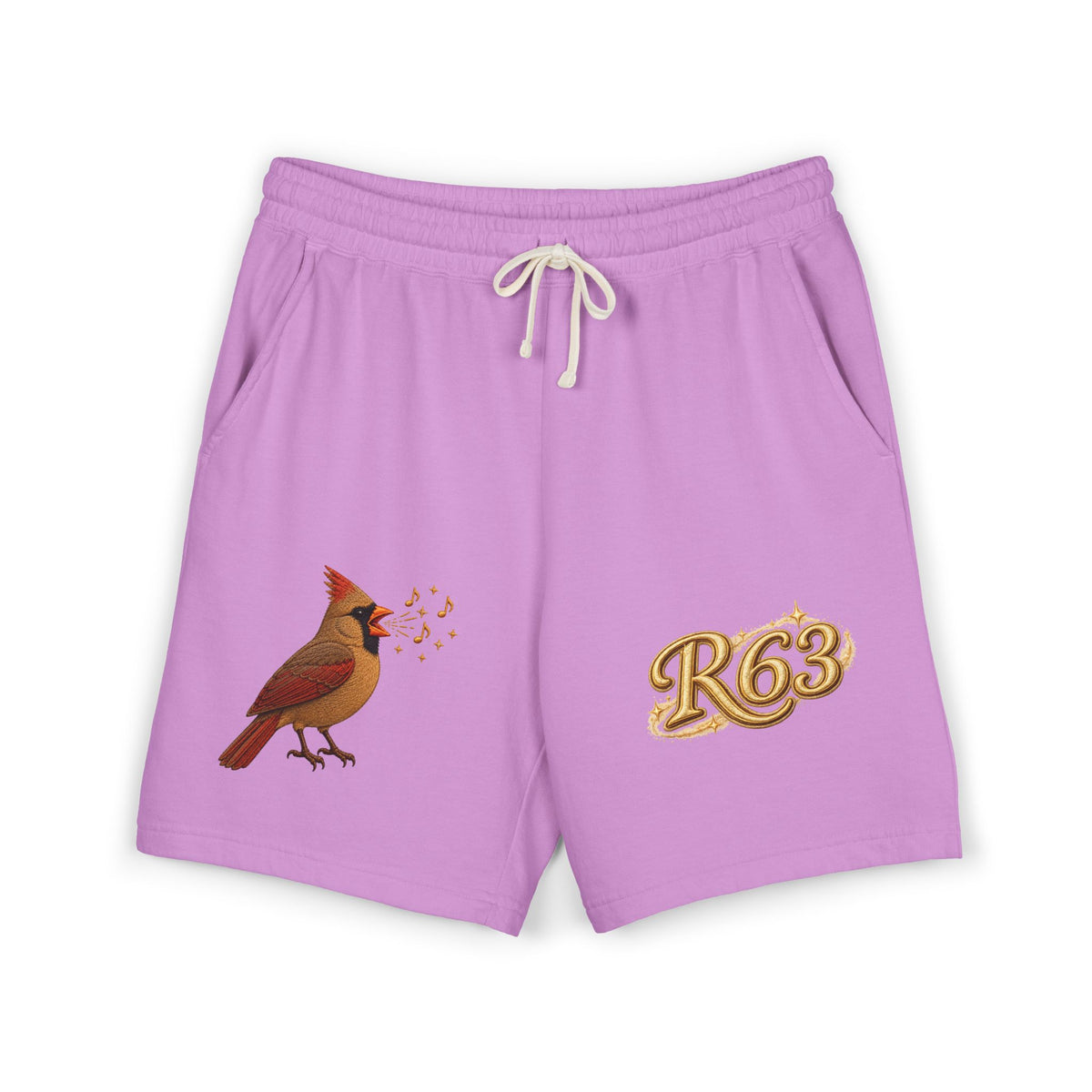 Cardinal '63 Fleece Sweat Shorts — Vintage Bird Graphic Lightweight Lounge Shorts