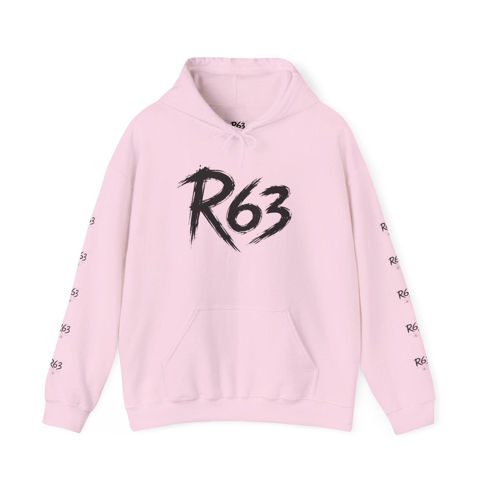 R63 Graphic Hoodie — Reflective Souls Back Print, Sleeve Logo Streetwear