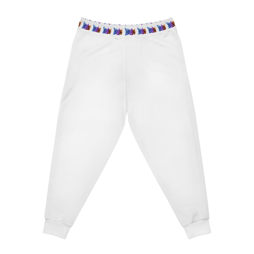 R63 Lightning Graphic Joggers — White All-Over Print Athletic Pants