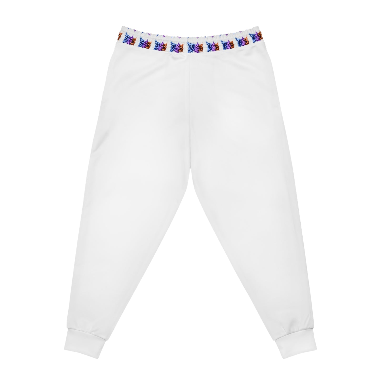 R63 Lightning Graphic Joggers — White All-Over Print Athletic Pants