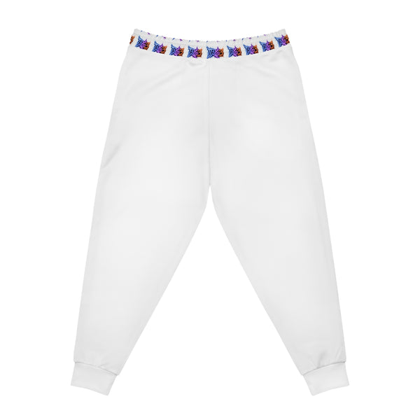 R63 Lightning Graphic Joggers — White All-Over Print Athletic Pants