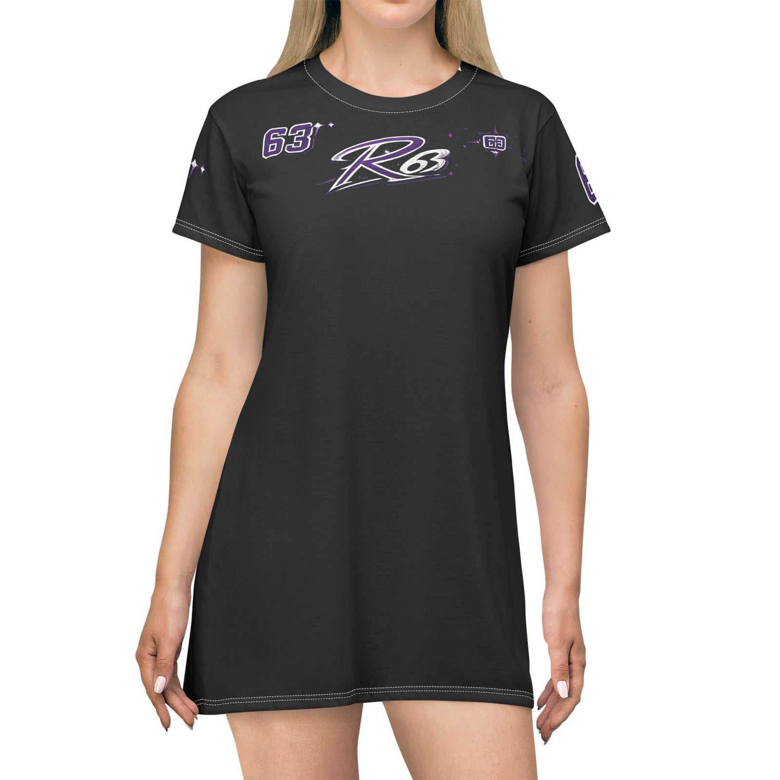 Princess R63 Graphic T‑Shirt Dress — Purple Crown Sports Logo