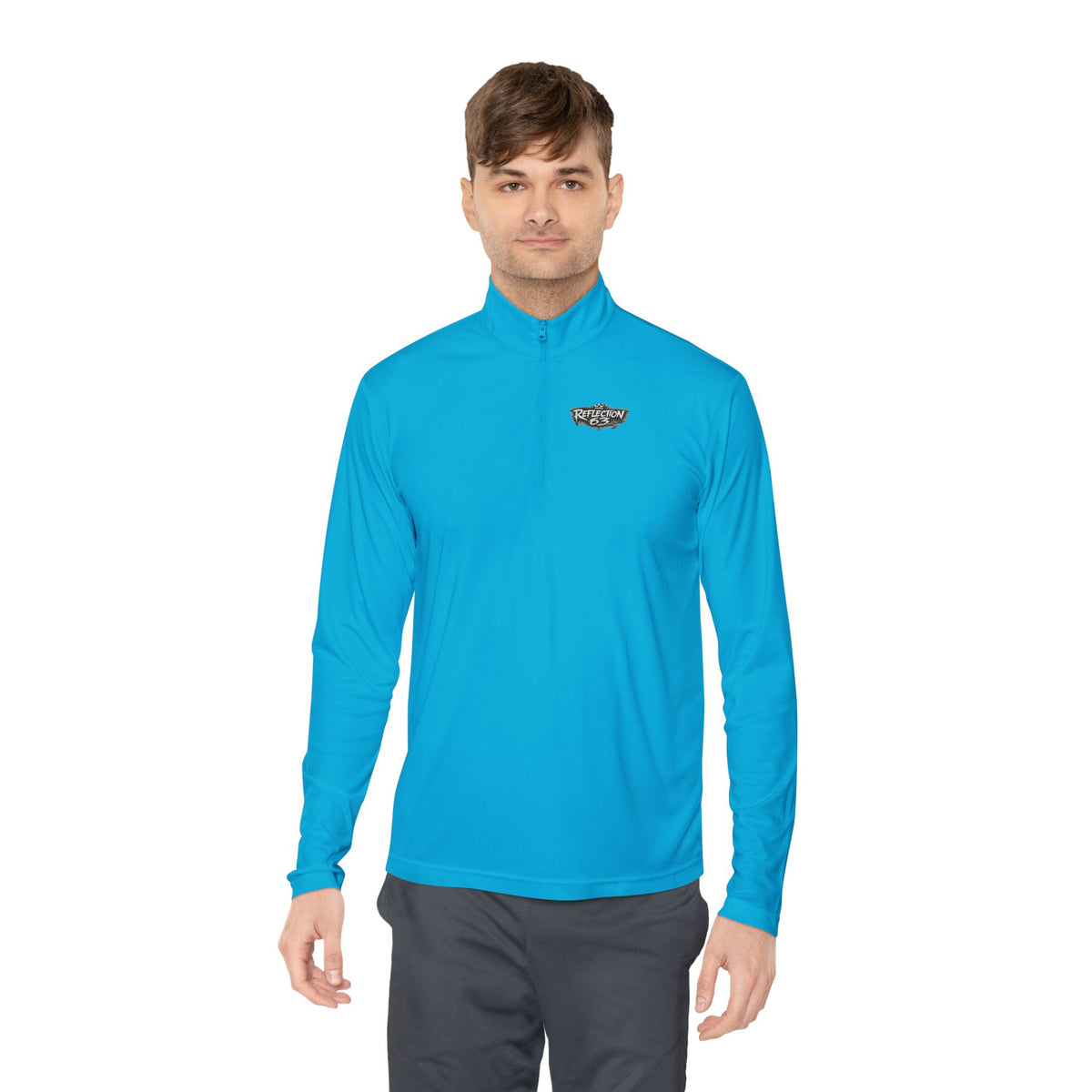 Quarter-Zip Pullover — Vintage Crest Skull Chest & Back Design
