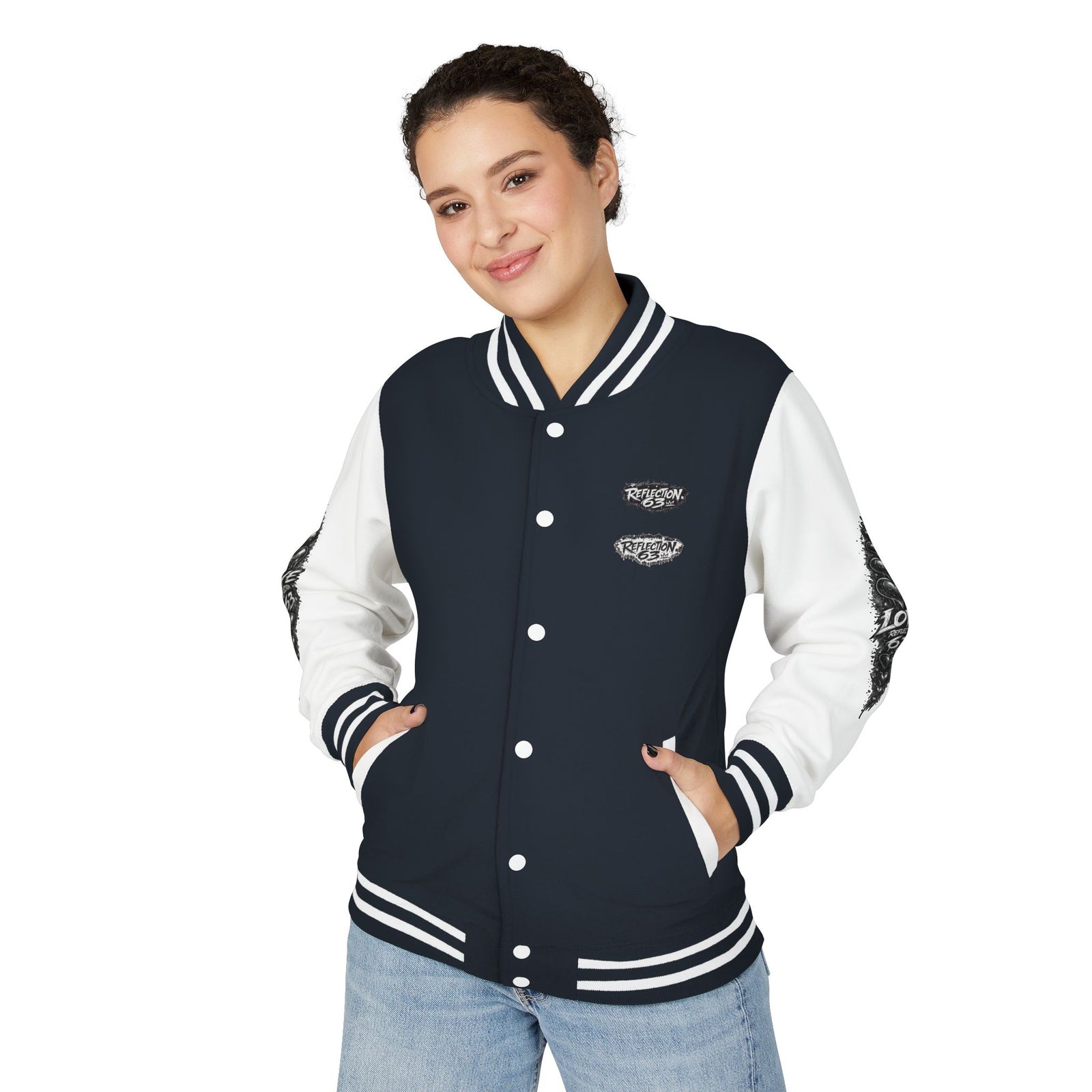 Letterman Jacket — Retro 'Love Reflection 63' Snake Heart Embroidered Design