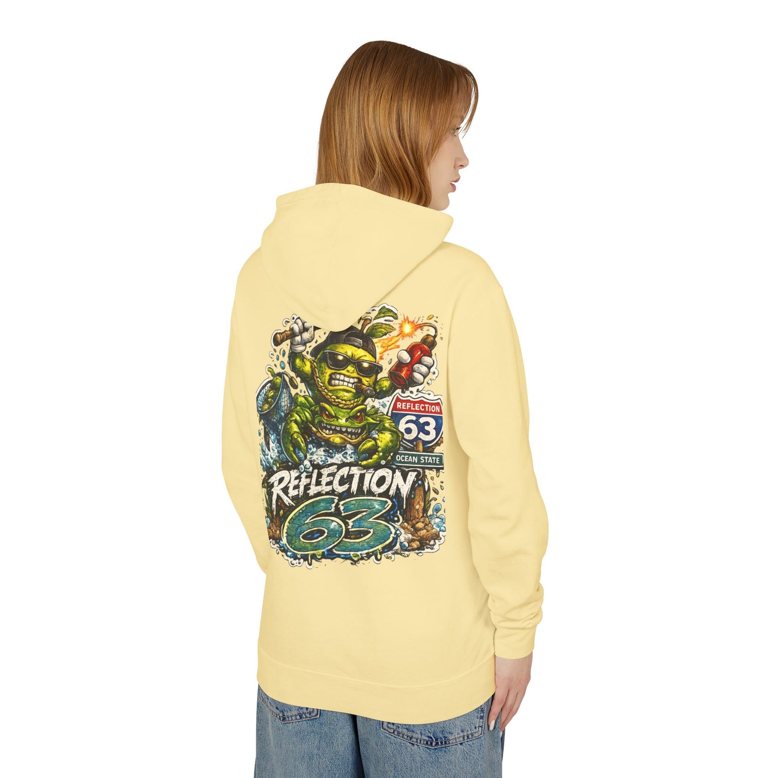 Reflection 63 Ocean State Hoodie — Vintage Surf Monster Graphic Hooded Sweatshirt