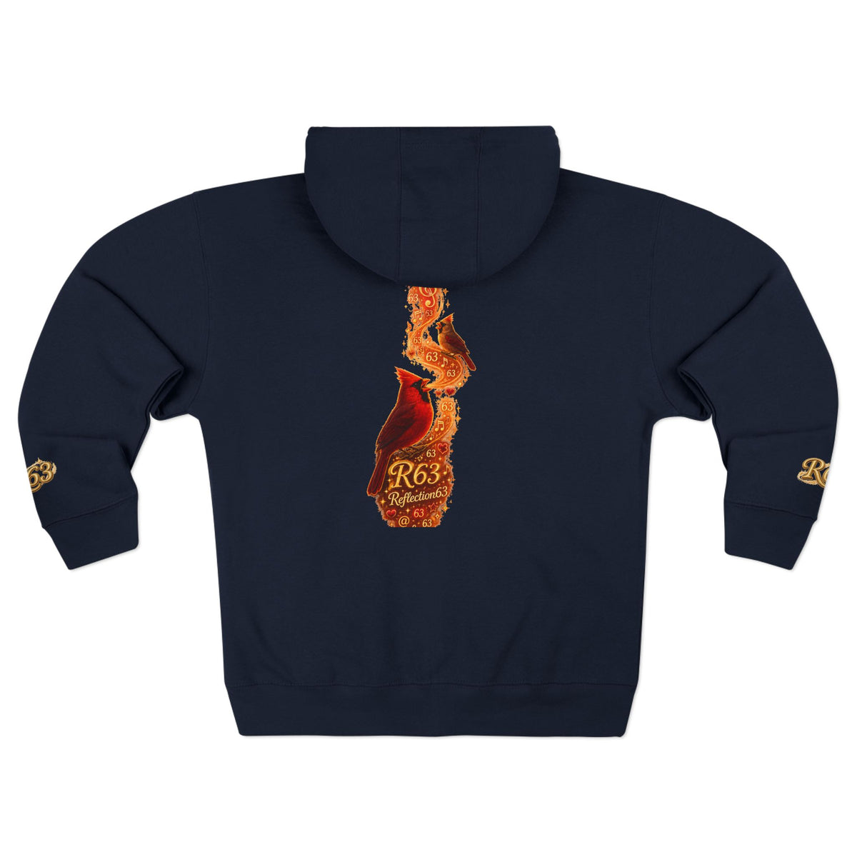 Cardinal Bird Zip Hoodie — Vintage Red Cardinal Graphic Zip-Up