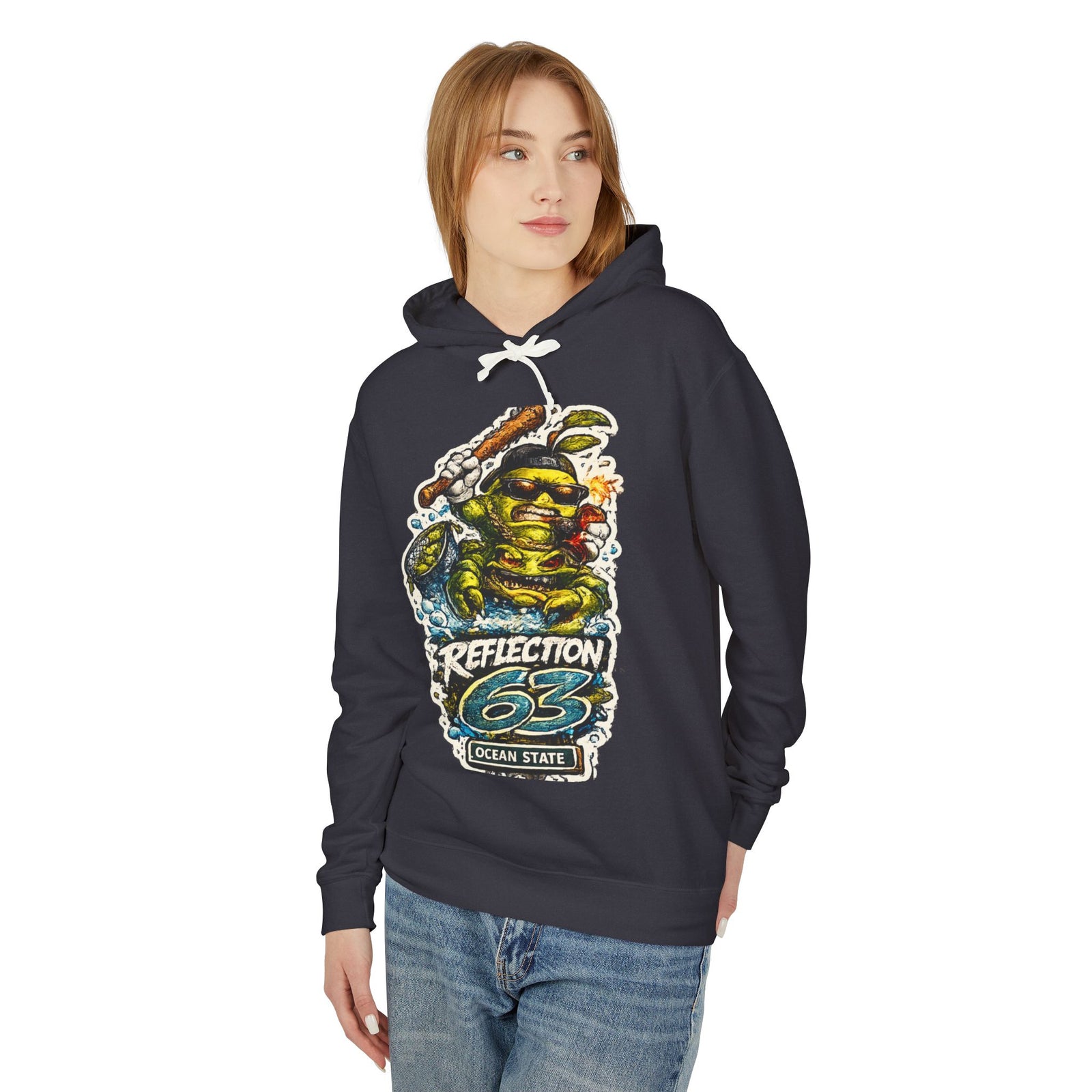 Reflection 63 Ocean State Hoodie — Vintage Surf Monster Graphic Hooded Sweatshirt