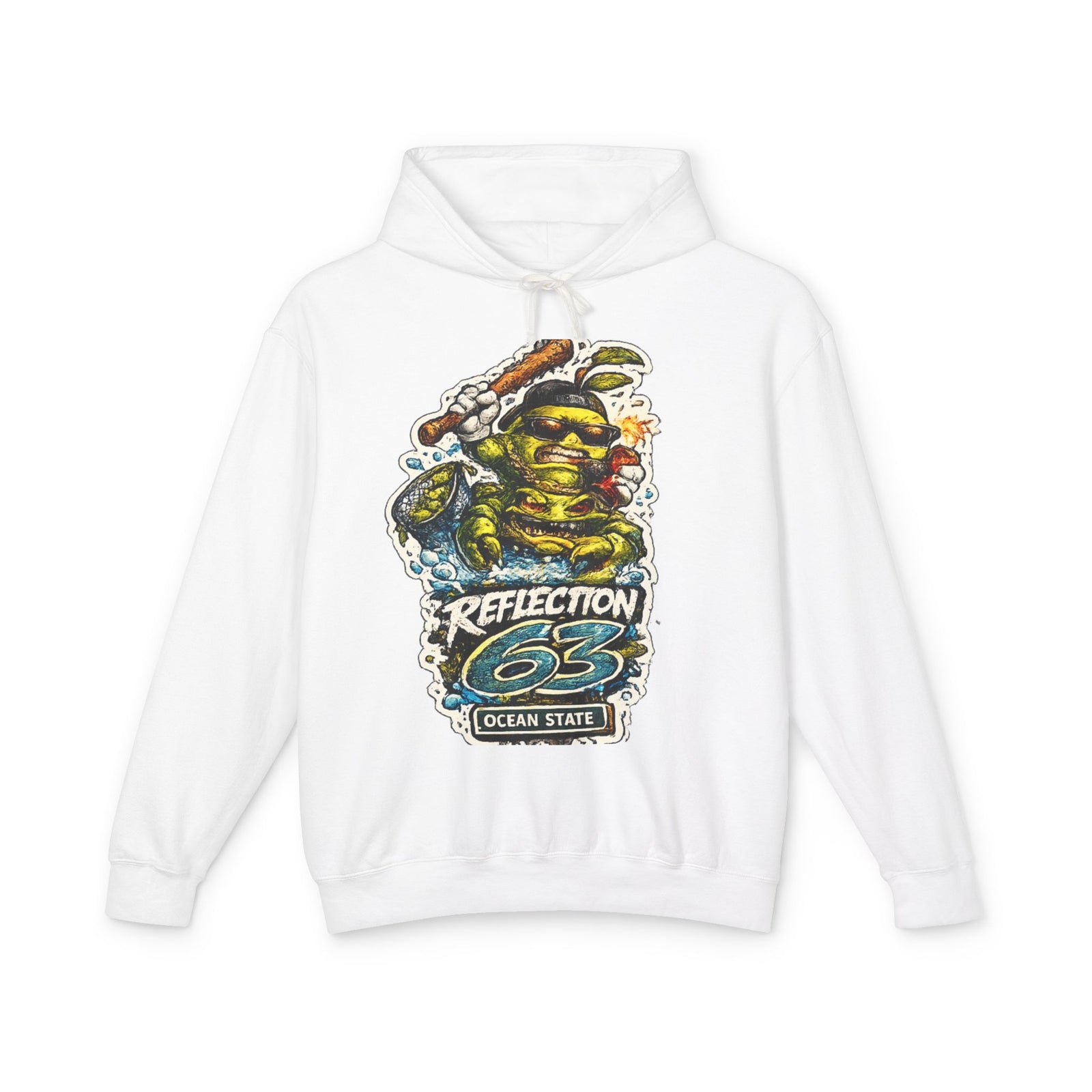 Reflection 63 Ocean State Hoodie — Vintage Surf Monster Graphic Hooded Sweatshirt