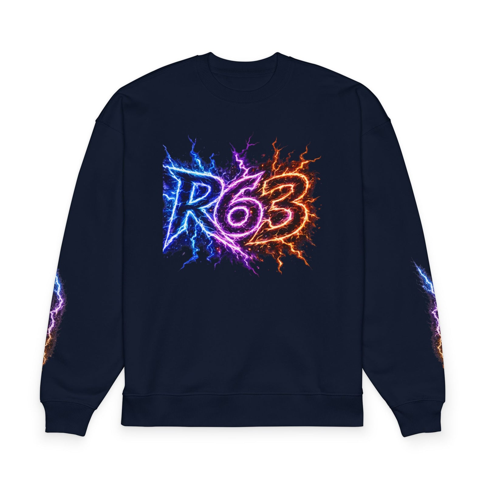 Reflection 63 Graphic Sweatshirt – R63 Electric Logo Oversized Crewneck