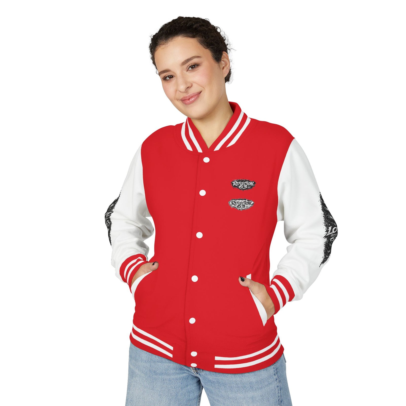 Letterman Jacket — Retro 'Love Reflection 63' Snake Heart Embroidered Design