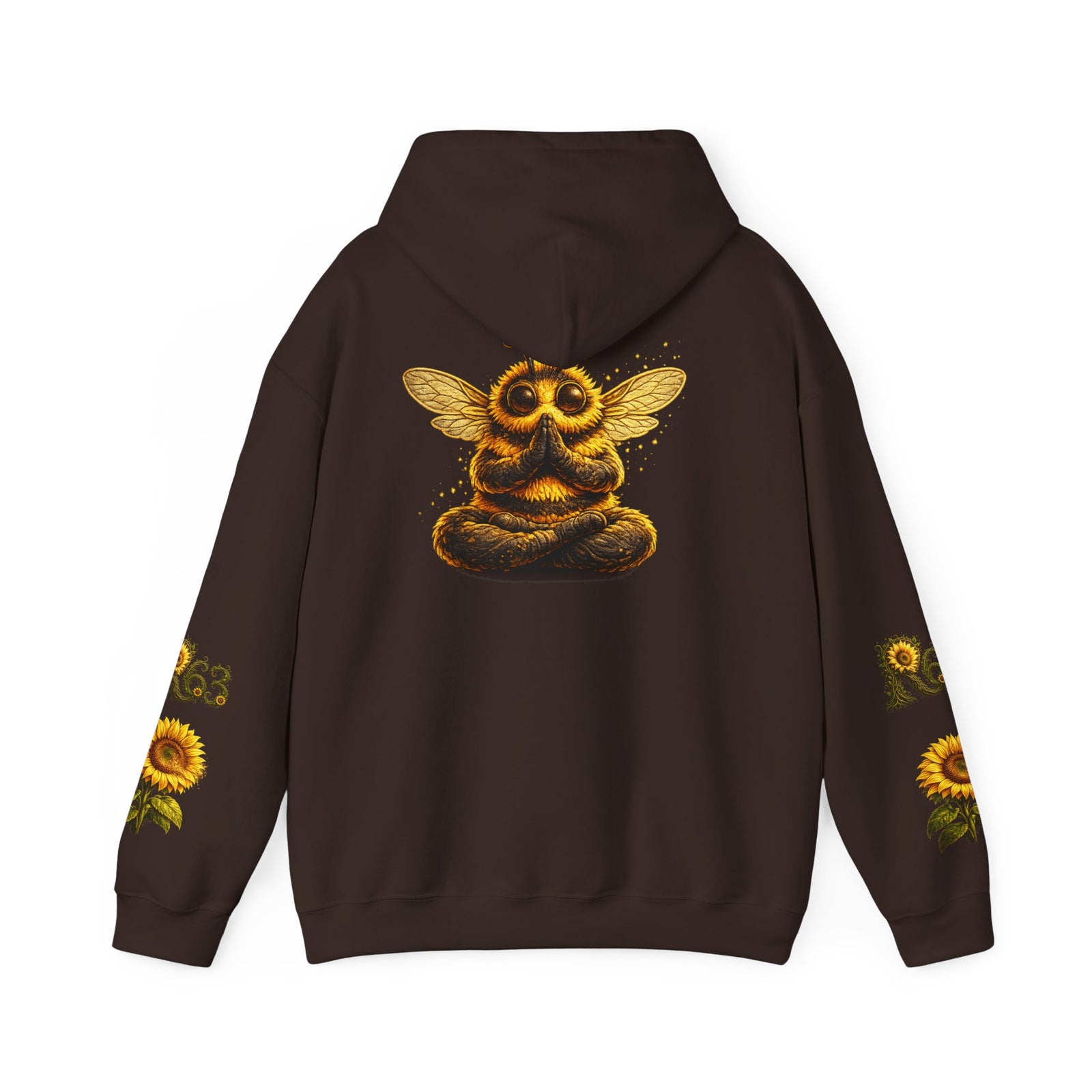 Sunflower Bee Hoodie — R63 Logo Graphic Hooded Sweatshirt