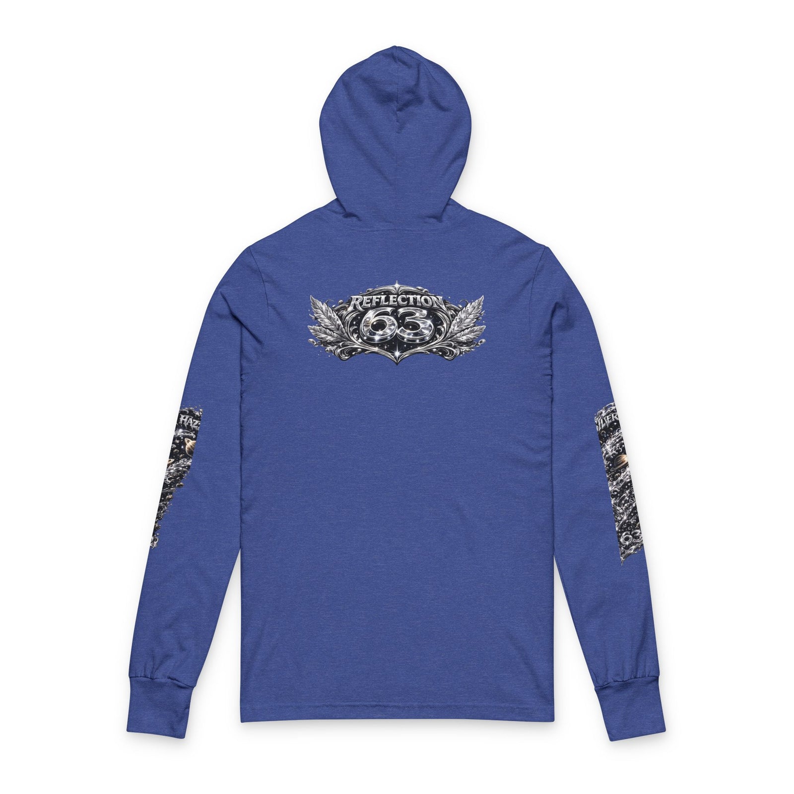 Skull Reflection Hooded Long Sleeve Tee — Gothic Graphic Hooded Shirt