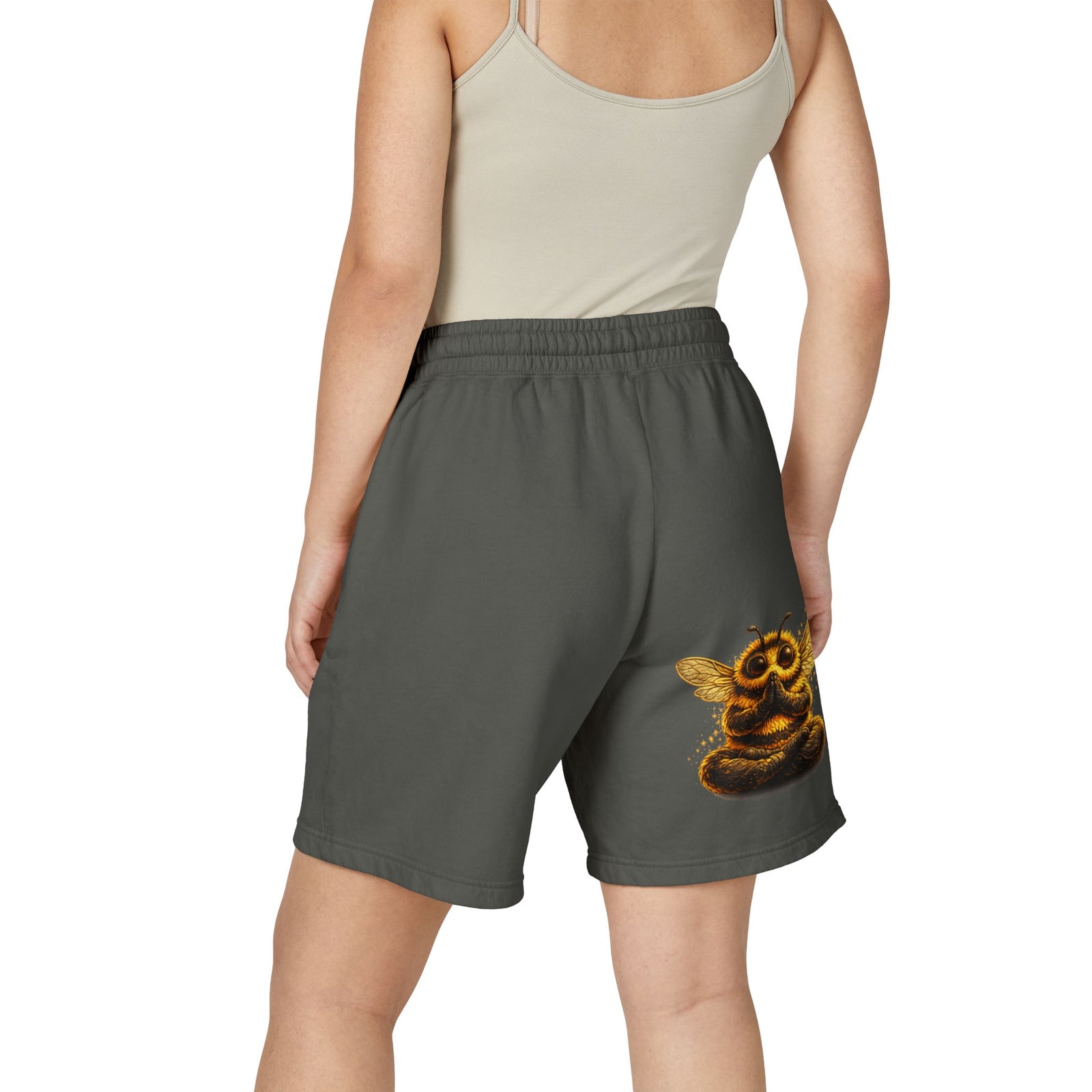 Sunflower Bee Fleece Sweat Shorts — Garment-Dyed Lightweight Lounge Shorts
