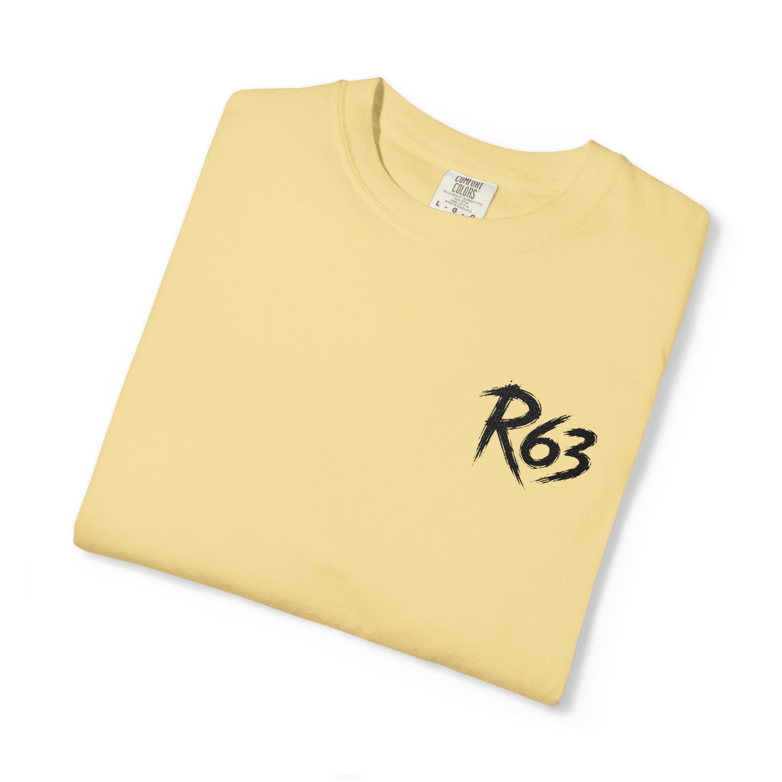 R63 Minimal Logo T-Shirt — Streetwear Graphic Tee with Sleeve Emblem
