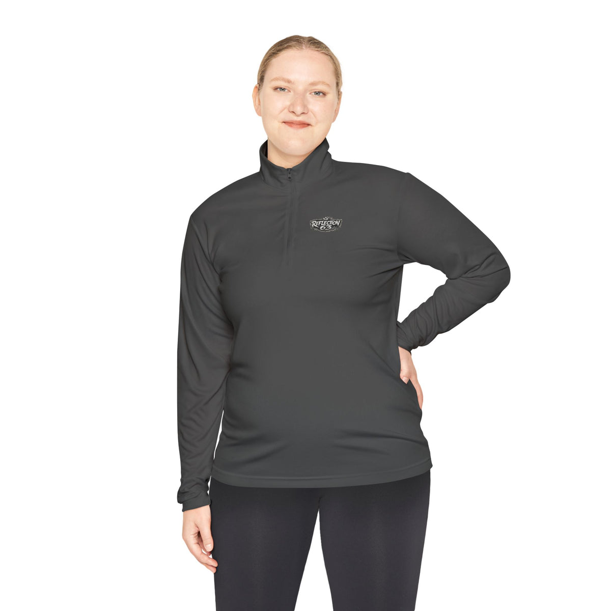 Quarter-Zip Pullover — Vintage Crest Skull Chest & Back Design